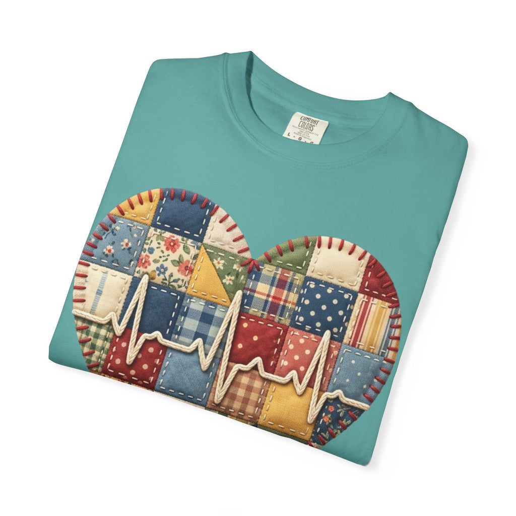 We Care Heart Patchwork T-Shirt — Nurse & Healthcare Appreciation Tee