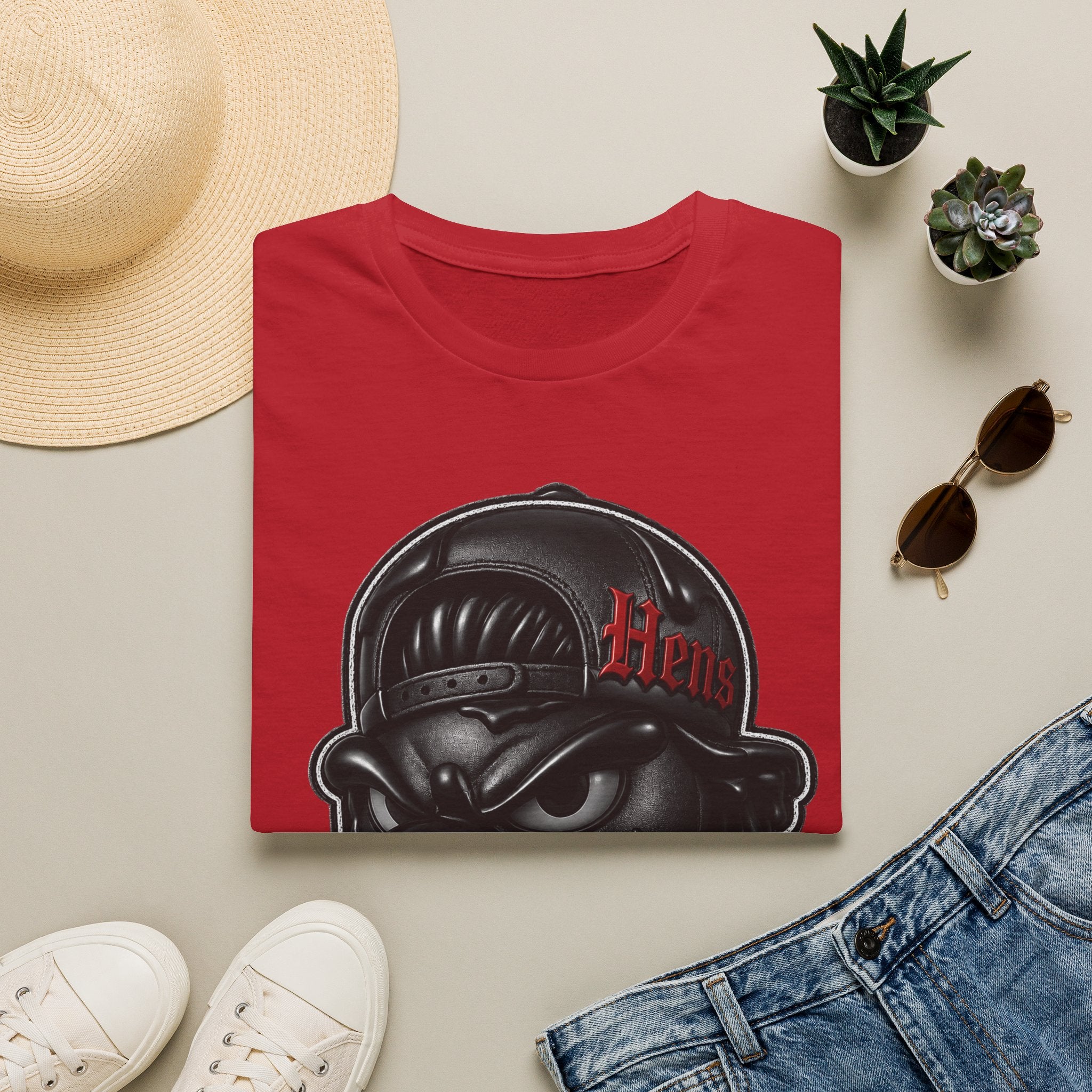 Black Out Hens T-Shirt — Edgy Streetwear Tee with "Hens" Cap Graphic