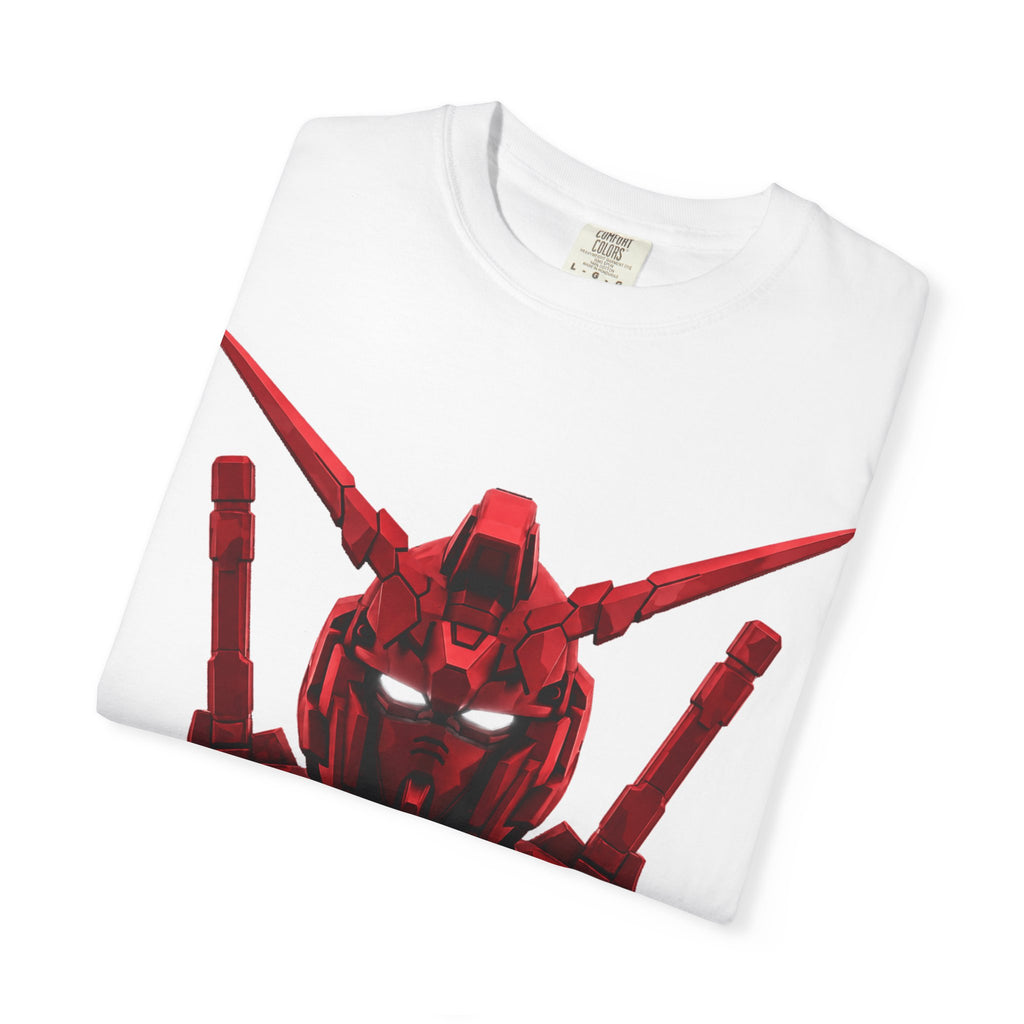Red Mech Helmet T-Shirt — Anime Mecha Graphic Tee