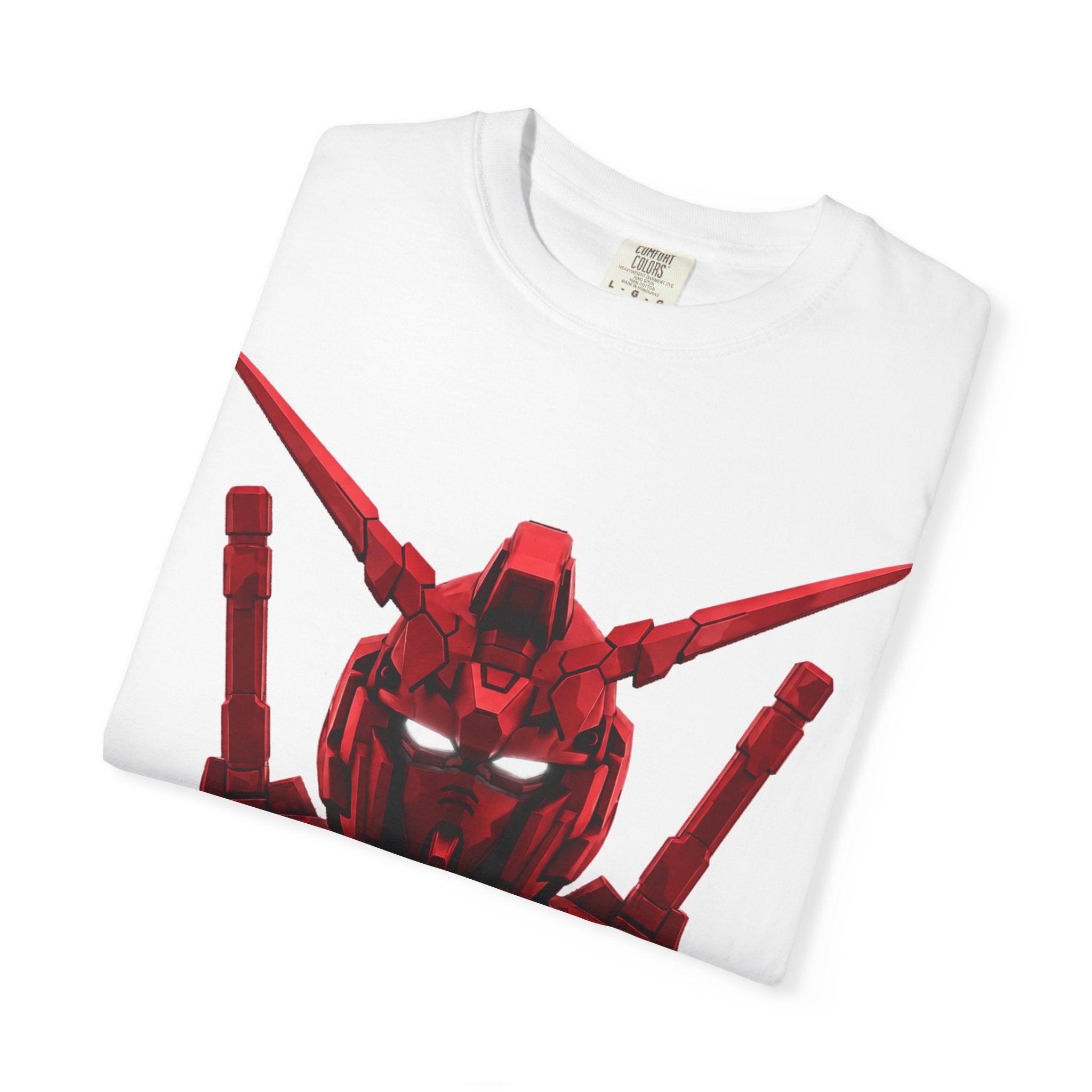 Red Mech Helmet T-Shirt — Anime Mecha Graphic Tee