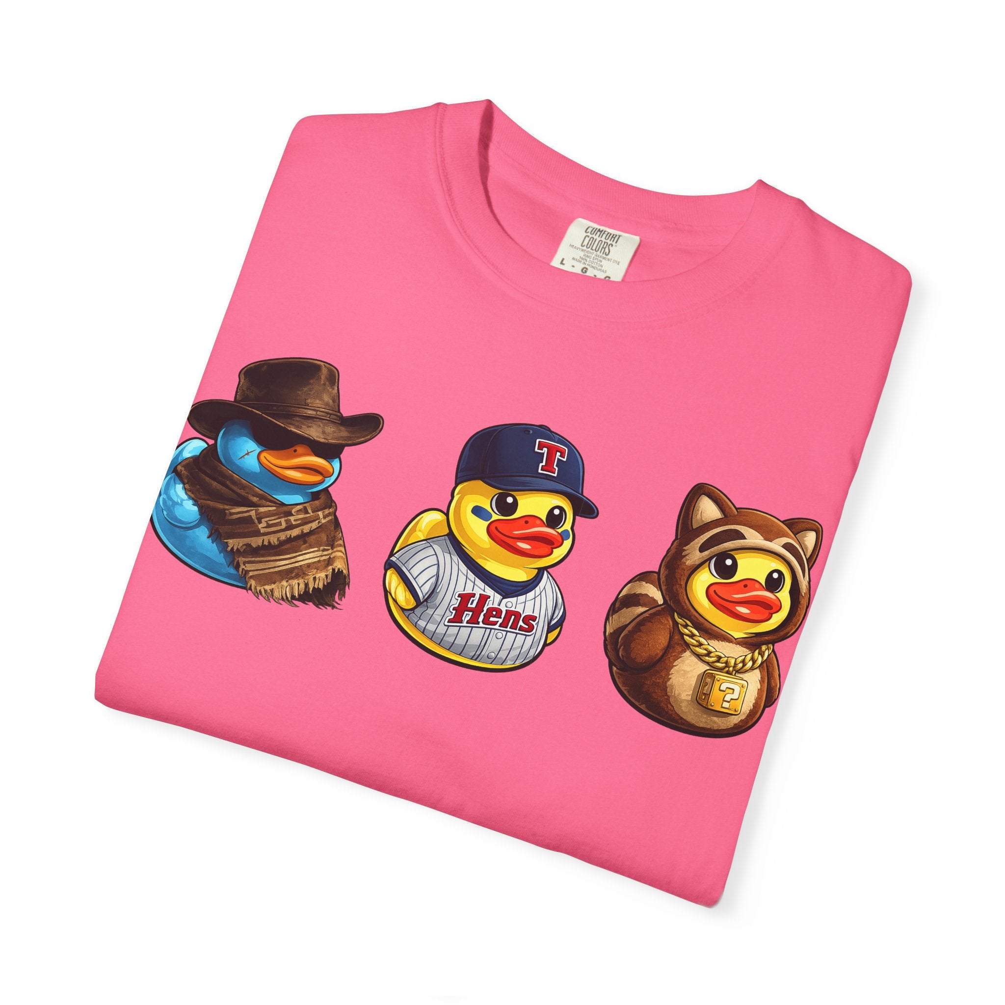 Rubber Duck Dashboard Trio Graphic T-Shirt — Cute Character Tee (Duck Dashboard)