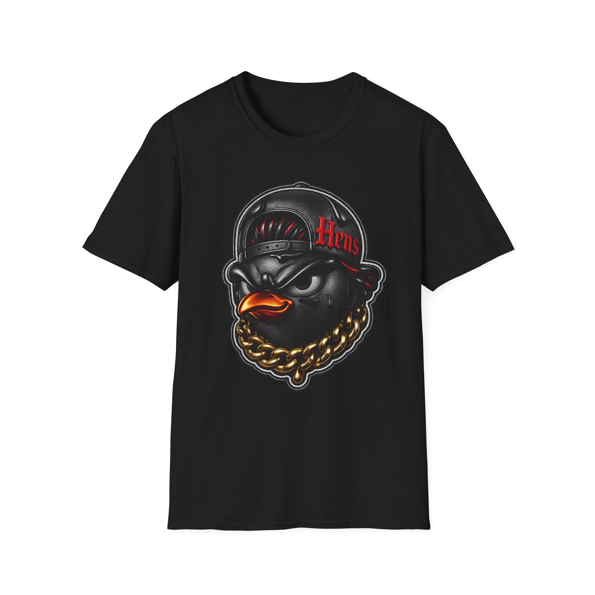 Hens Streetwear T-Shirt — Urban Black and Red themed Graphic Tee