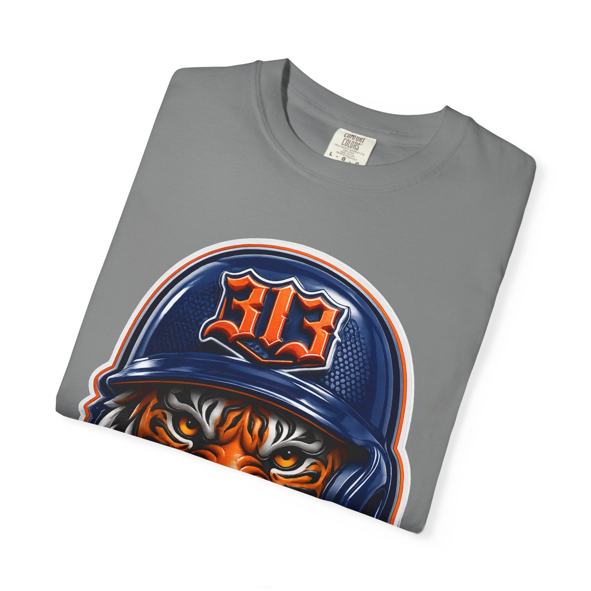 Baseball Helmet T-Shirt — 313 Tiger Sports Logo Tee