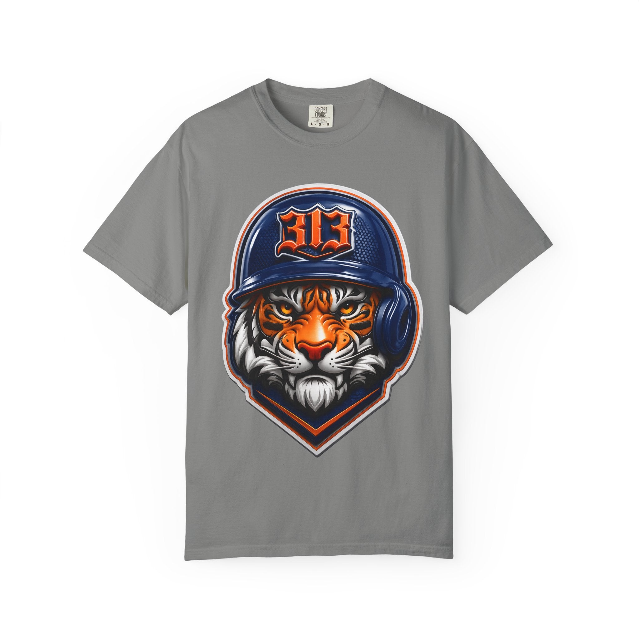 Baseball Helmet T-Shirt — 313 Tiger Sports Logo Tee