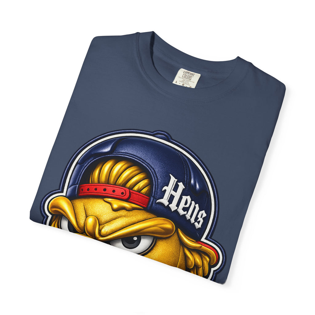 Hens Stadium Graphic T-Shirt — Streetwear Skate Tee with 'Hens' Logo