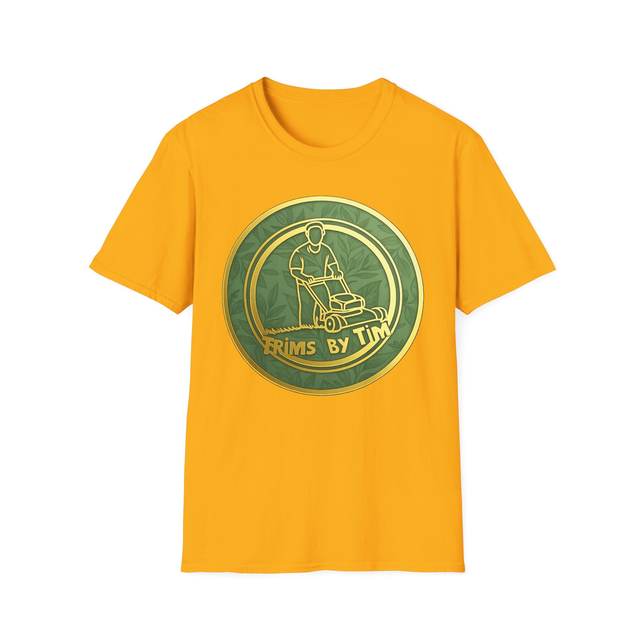 Lawn Care Logo T-Shirt — "Trims By Tim" Gardening Tee