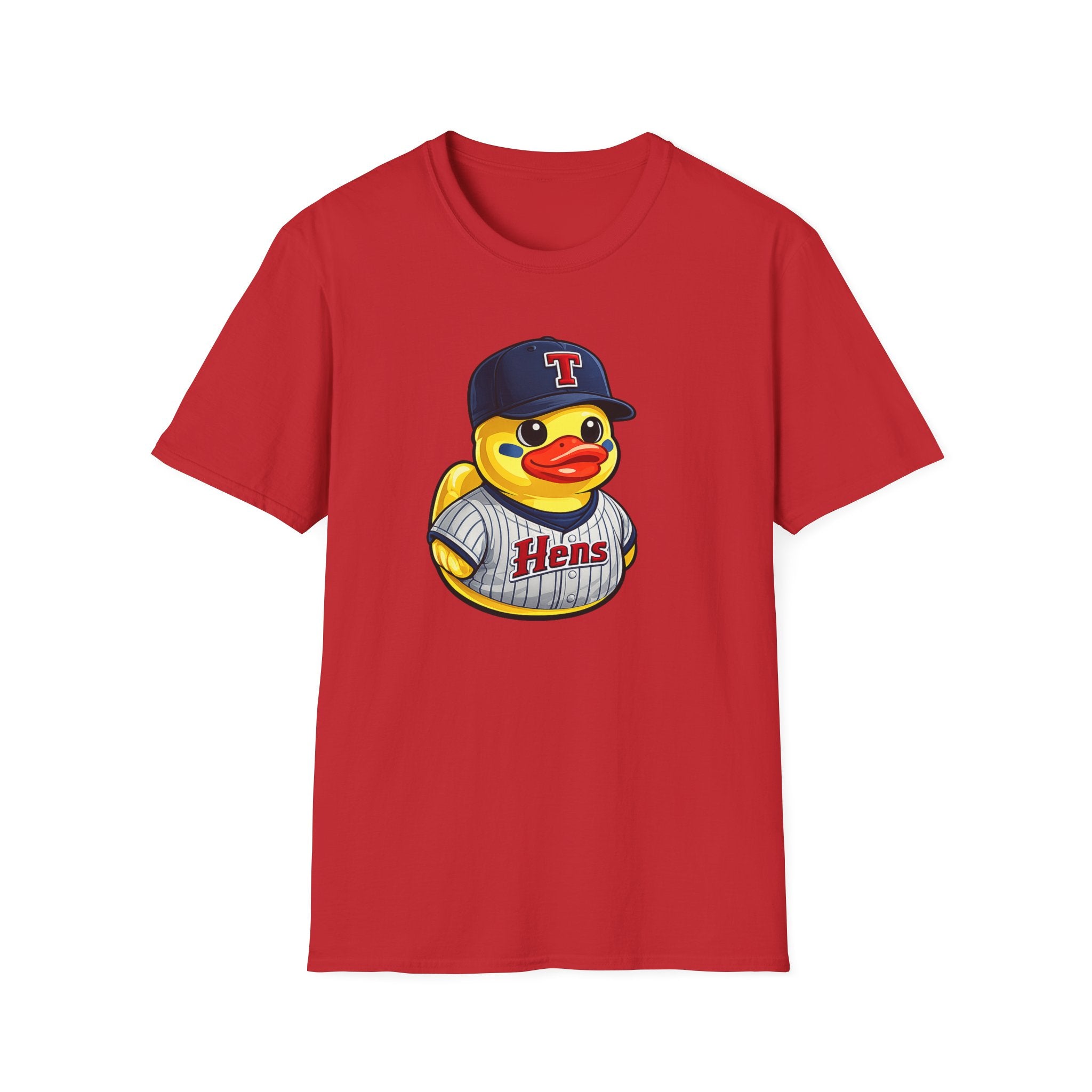 Rubber Duck Baseball T-Shirt — Cute Mascot Team Jersey Graphic Tee
