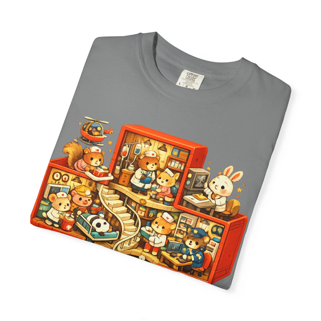 Medical Cross T-Shirt — Cute Vintage Kids’ Small World Illustration