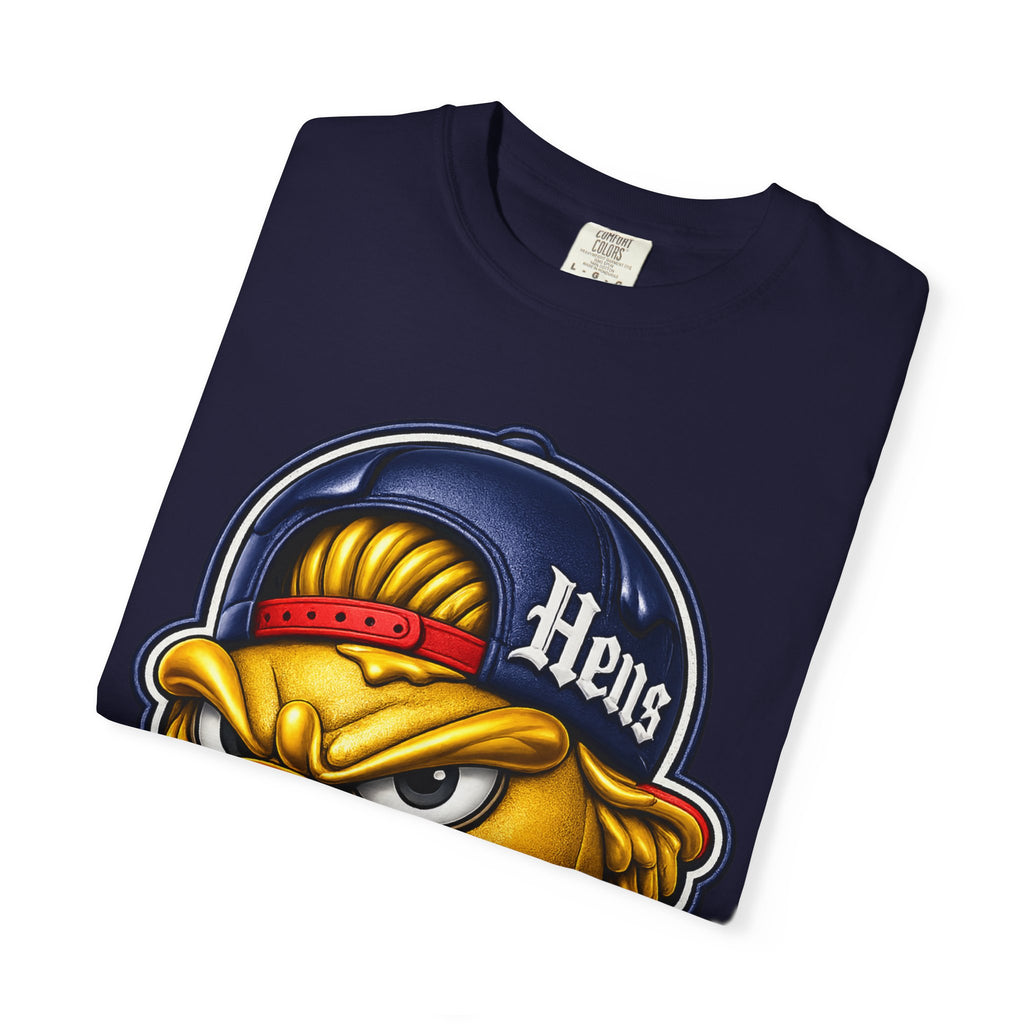 Hens Stadium Graphic T-Shirt — Streetwear Skate Tee with 'Hens' Logo