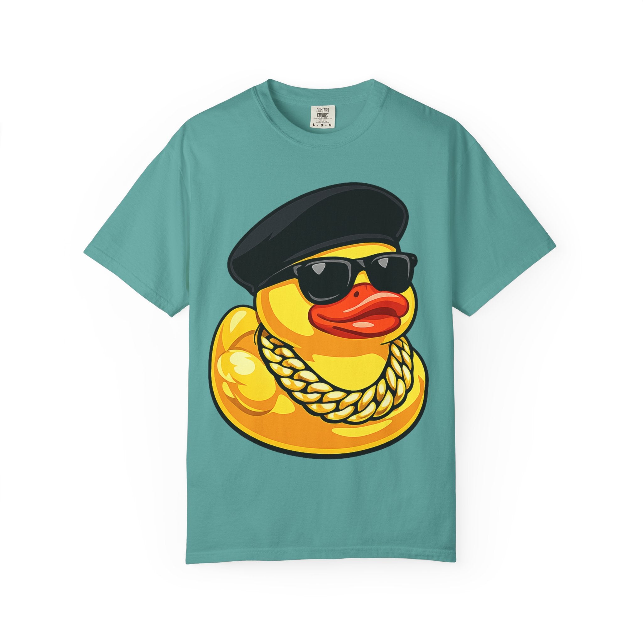 Cool Rubber Duck T-Shirt — Retro New Jack Ducky with Sunglasses & Chain