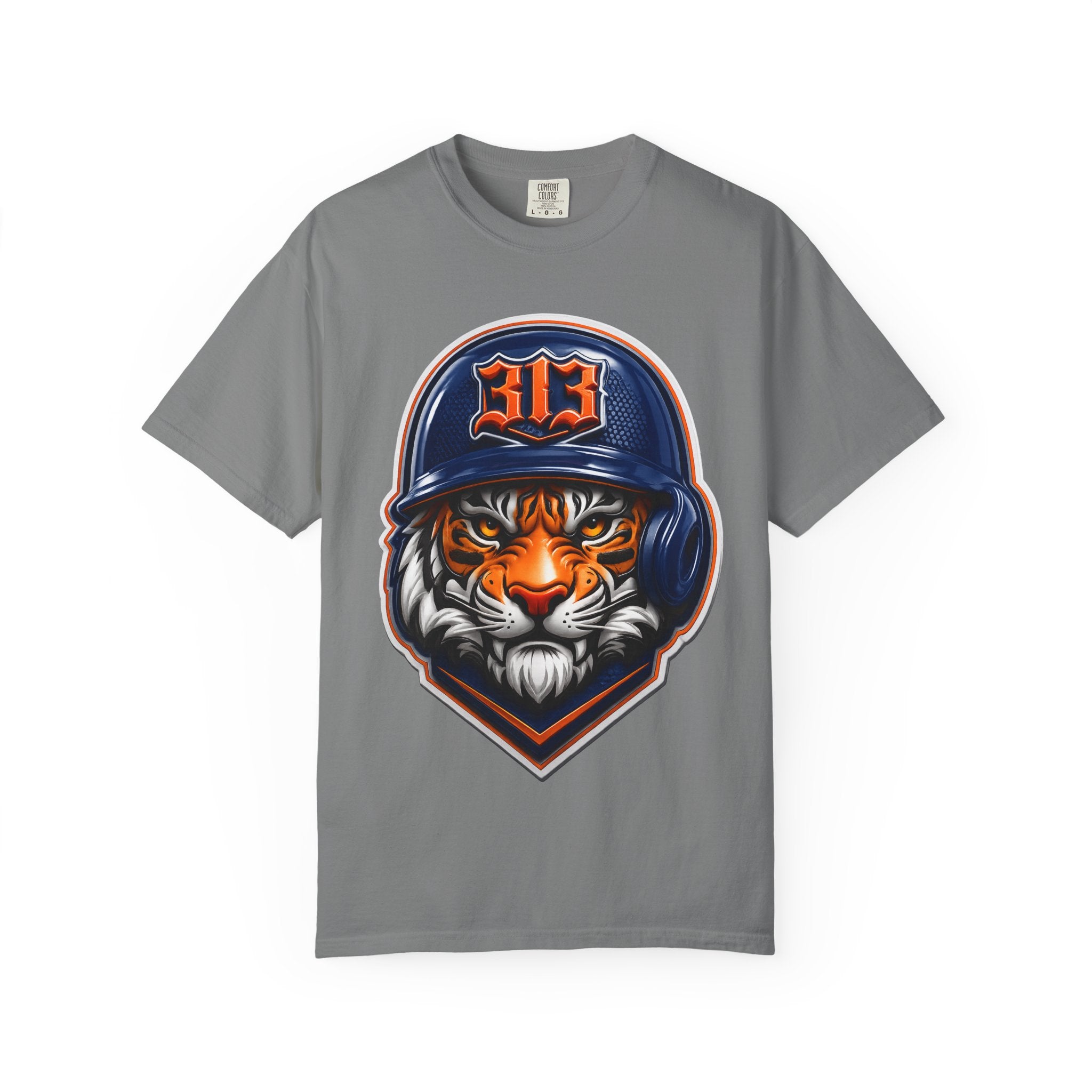 Baseball Helmet T-Shirt — 313 Tiger Sports Logo Tee