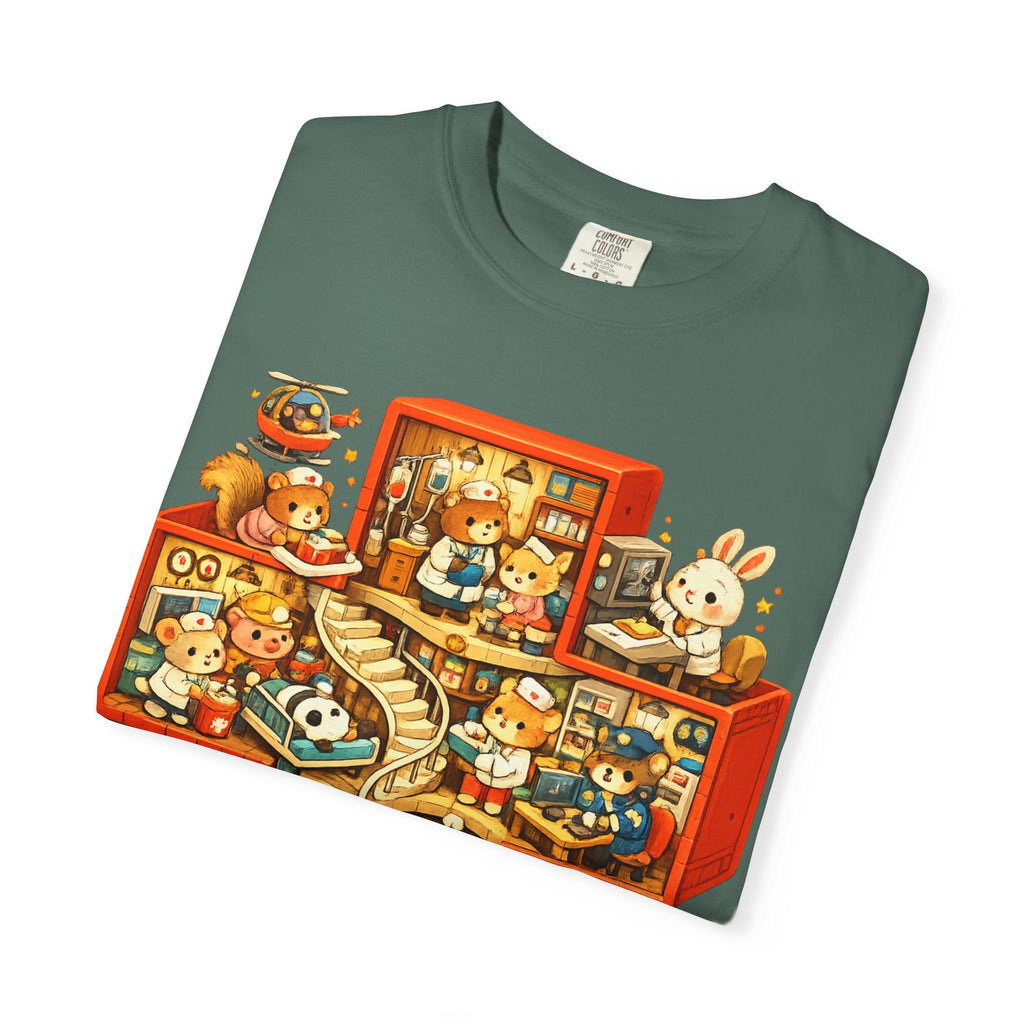 Medical Cross T-Shirt — Cute Vintage Kids’ Small World Illustration