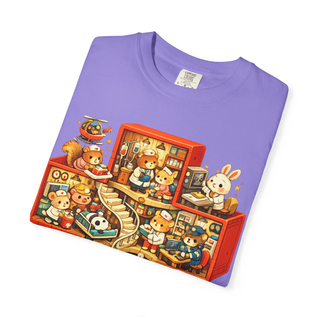 Medical Cross T-Shirt — Cute Vintage Kids’ Small World Illustration