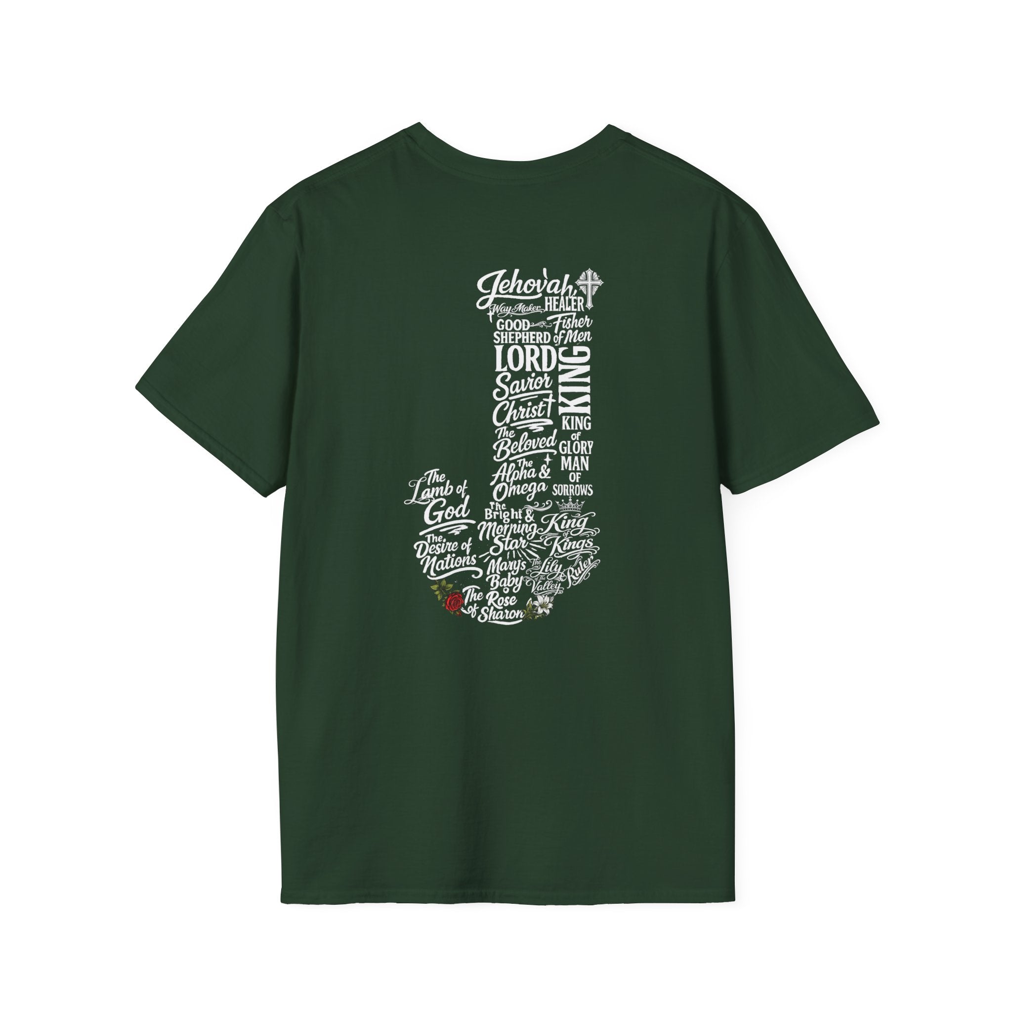 Faith based Typography tee front and back