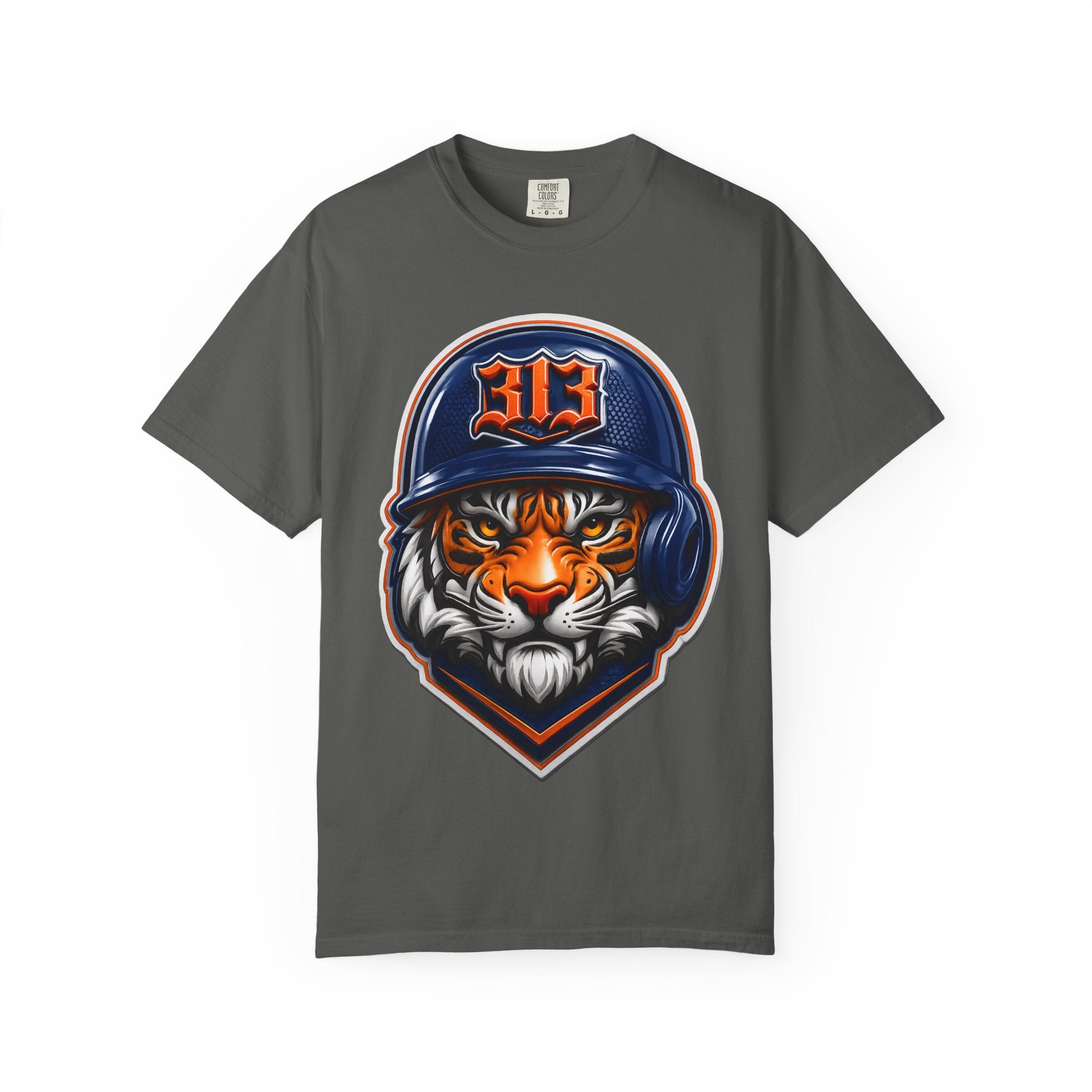 Baseball Helmet T-Shirt — 313 Tiger Sports Logo Tee