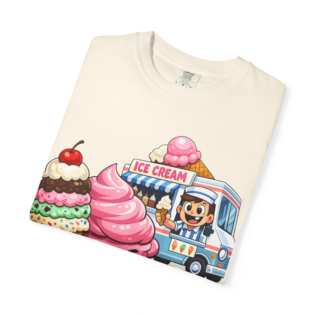 Ice Cream Truck Tee — Cute Cartoon Cupcake & Cone Graphic T-Shirt