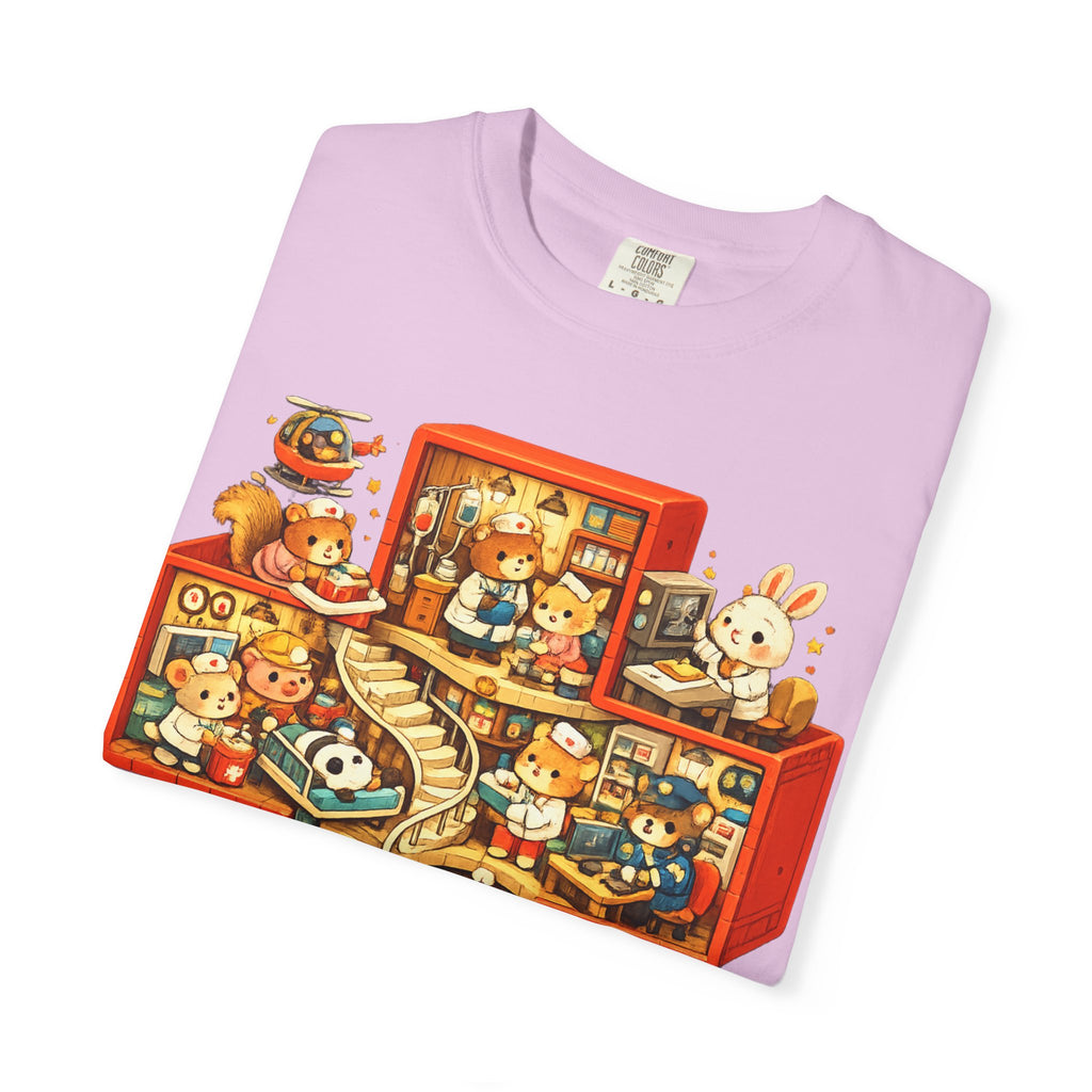Medical Cross T-Shirt — Cute Vintage Kids’ Small World Illustration