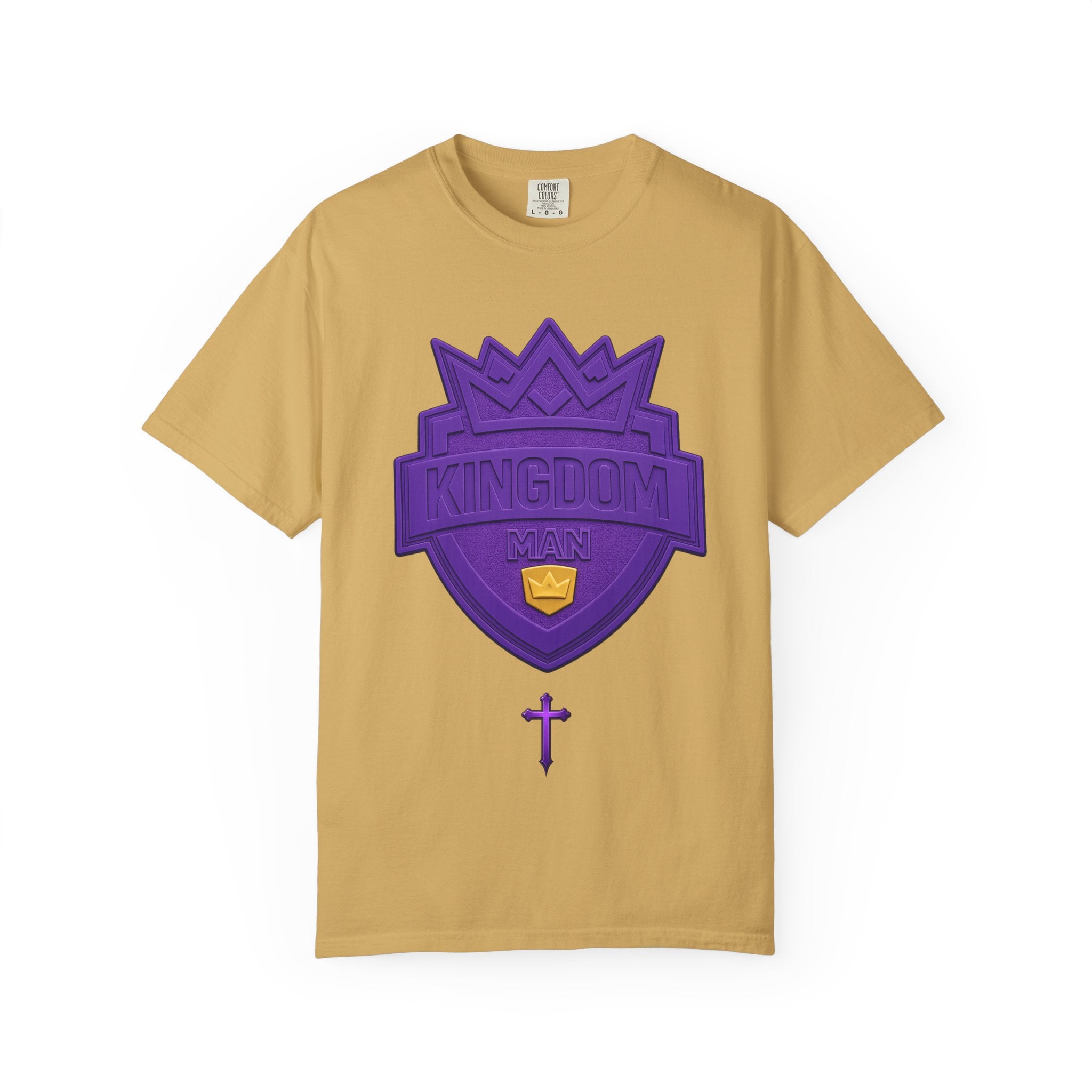 Kingdom Shield T-Shirt — Purple Crest Cross Graphic Tee
