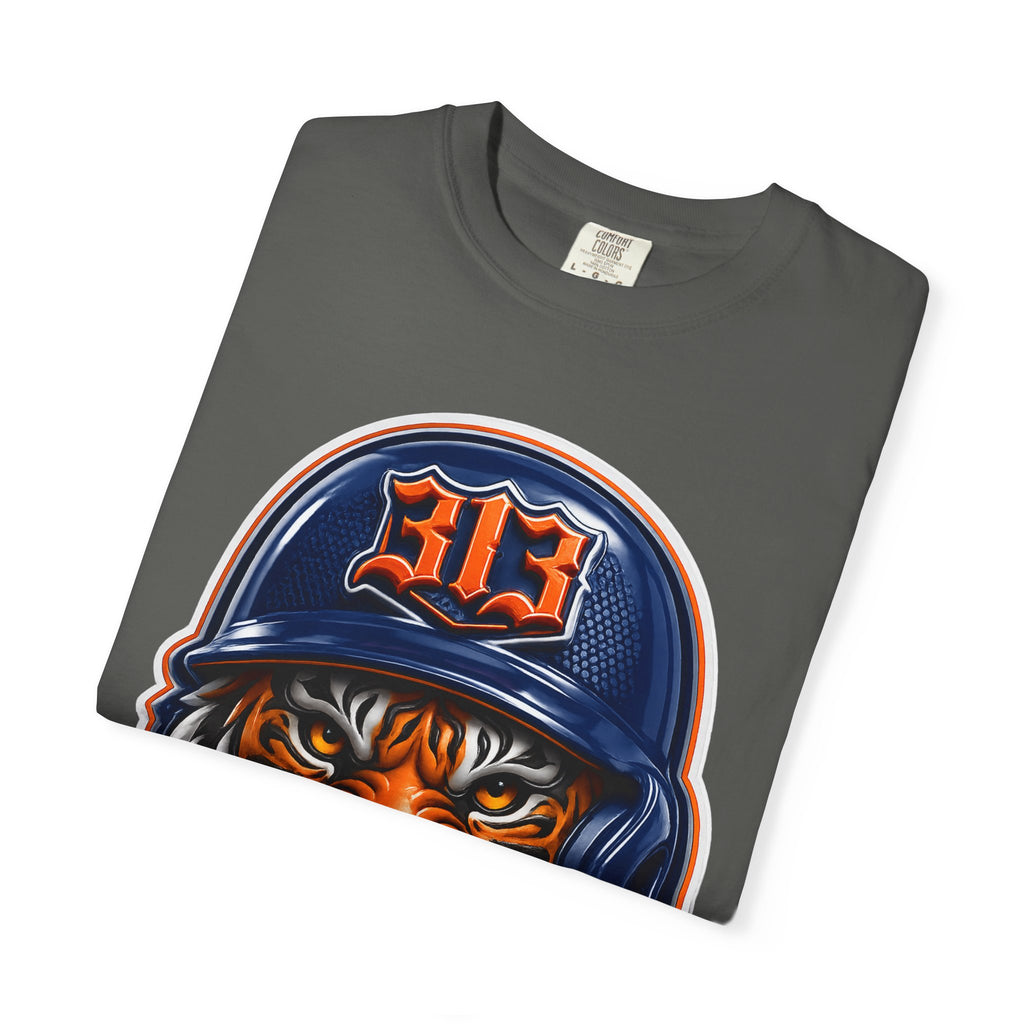 Baseball Helmet T-Shirt — 313 Tiger Sports Logo Tee