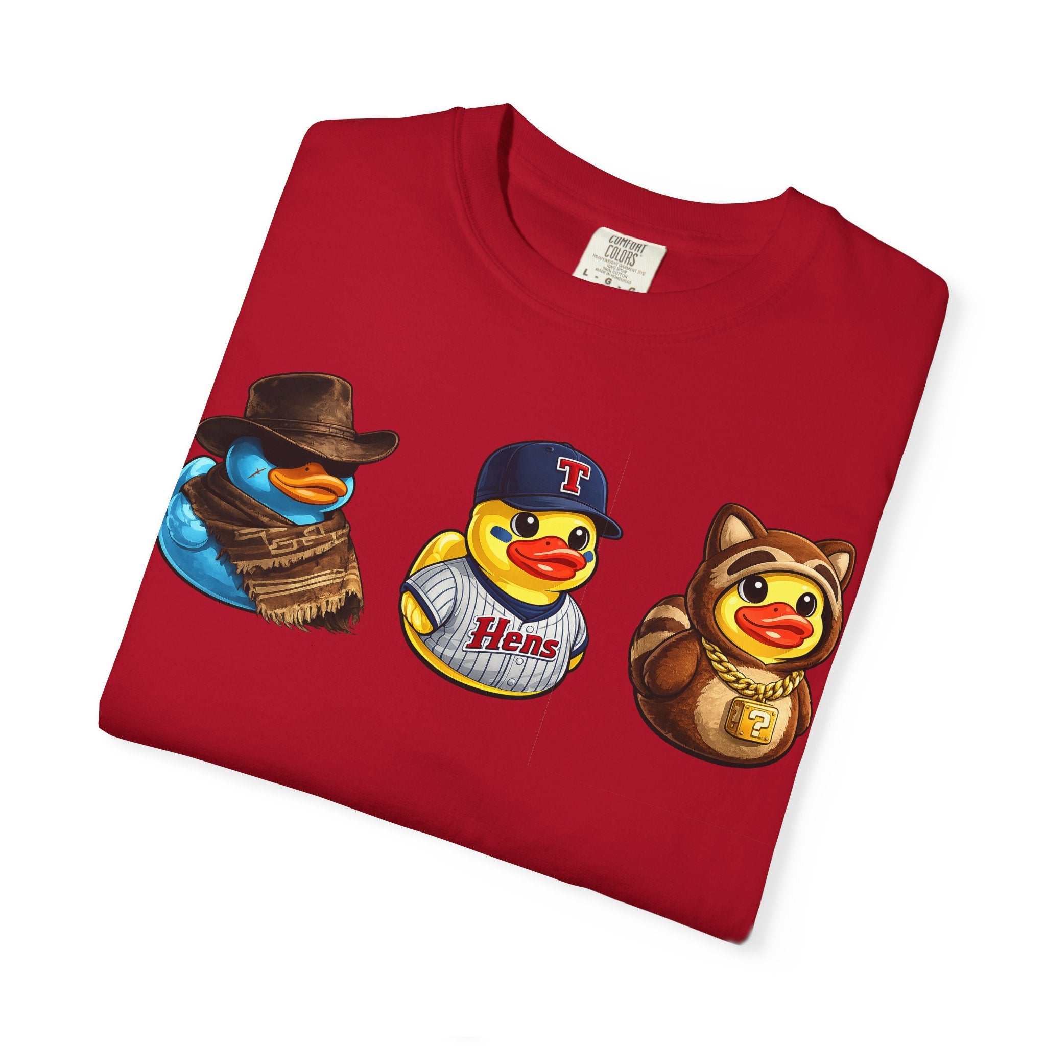 Rubber Duck Dashboard Trio Graphic T-Shirt — Cute Character Tee (Duck Dashboard)