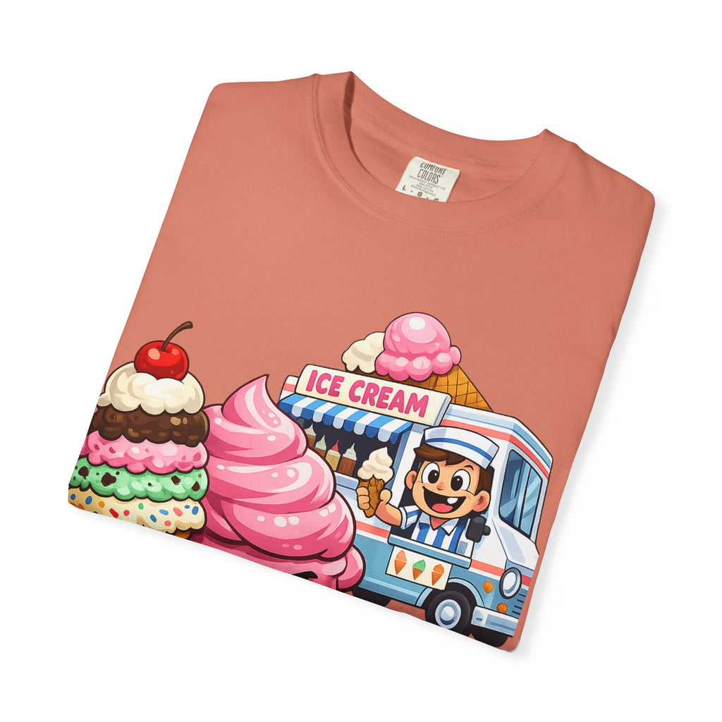 Ice Cream Truck Tee — Cute Cartoon Cupcake & Cone Graphic T-Shirt