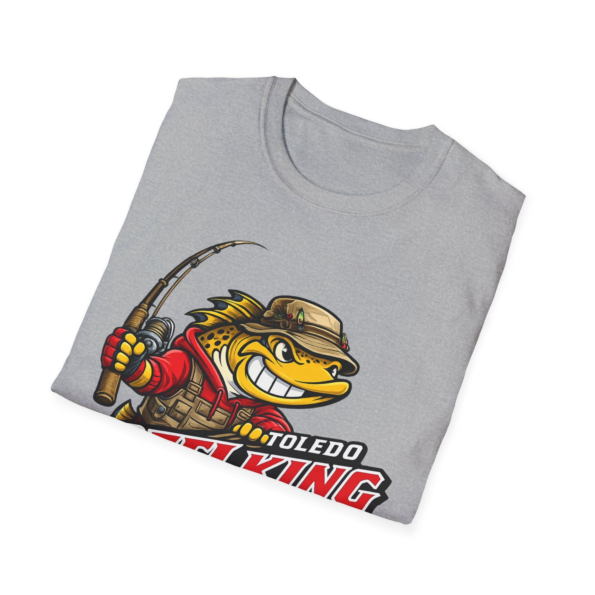 Toledo Reel King Fishing T-Shirt — Mascot Fisherman Tee