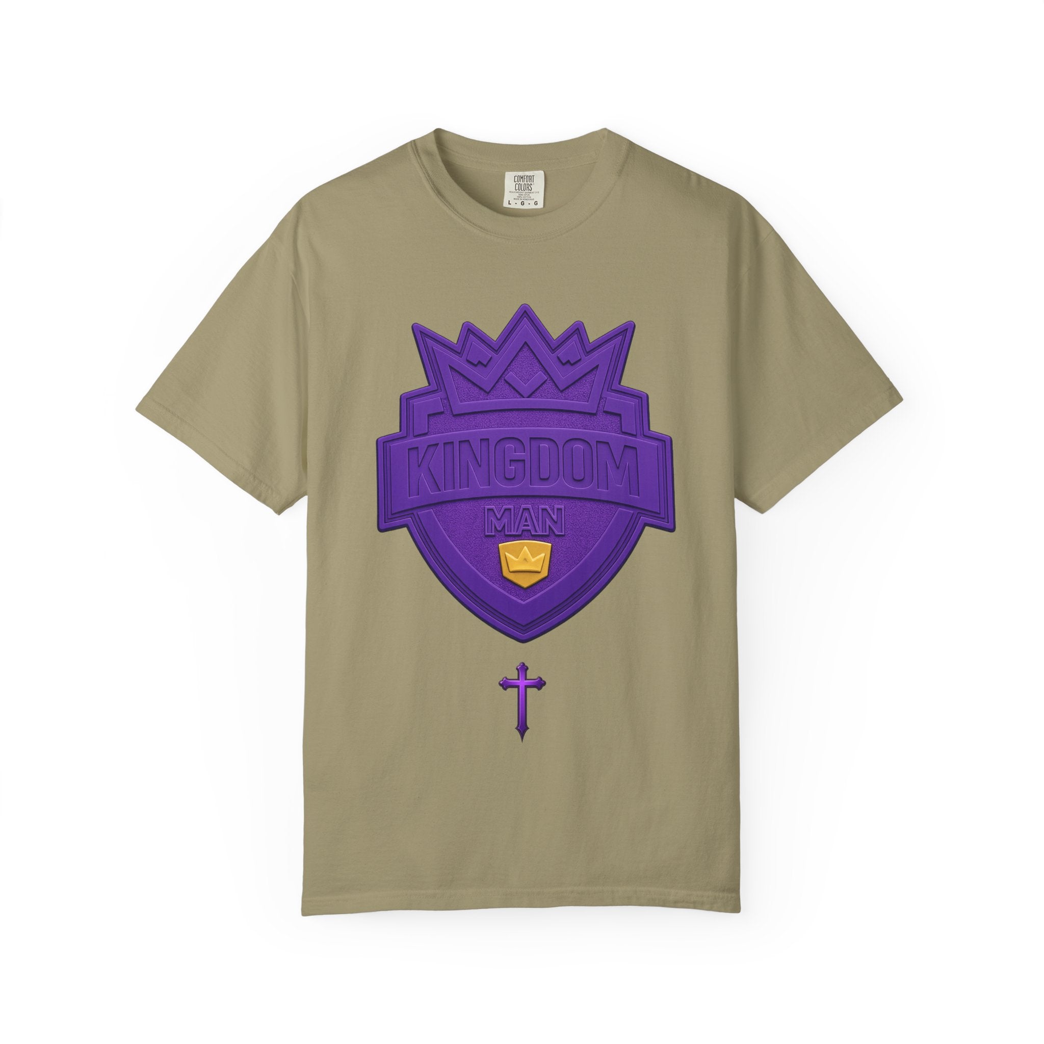 Kingdom Shield T-Shirt — Purple Crest Cross Graphic Tee