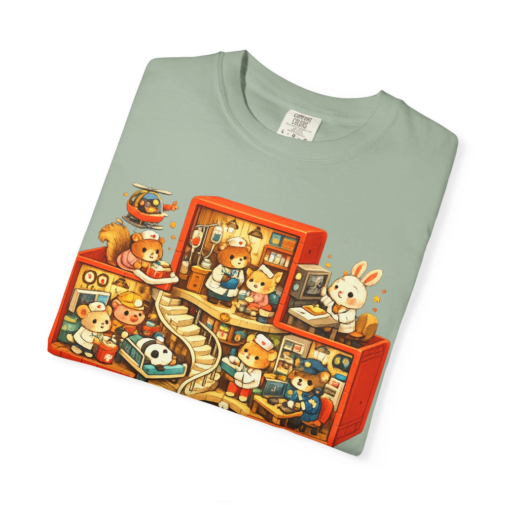 Medical Cross T-Shirt — Cute Vintage Kids’ Small World Illustration