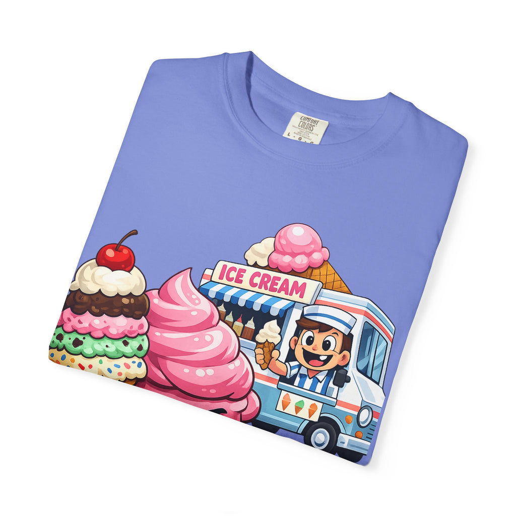 Ice Cream Truck Tee — Cute Cartoon Cupcake & Cone Graphic T-Shirt