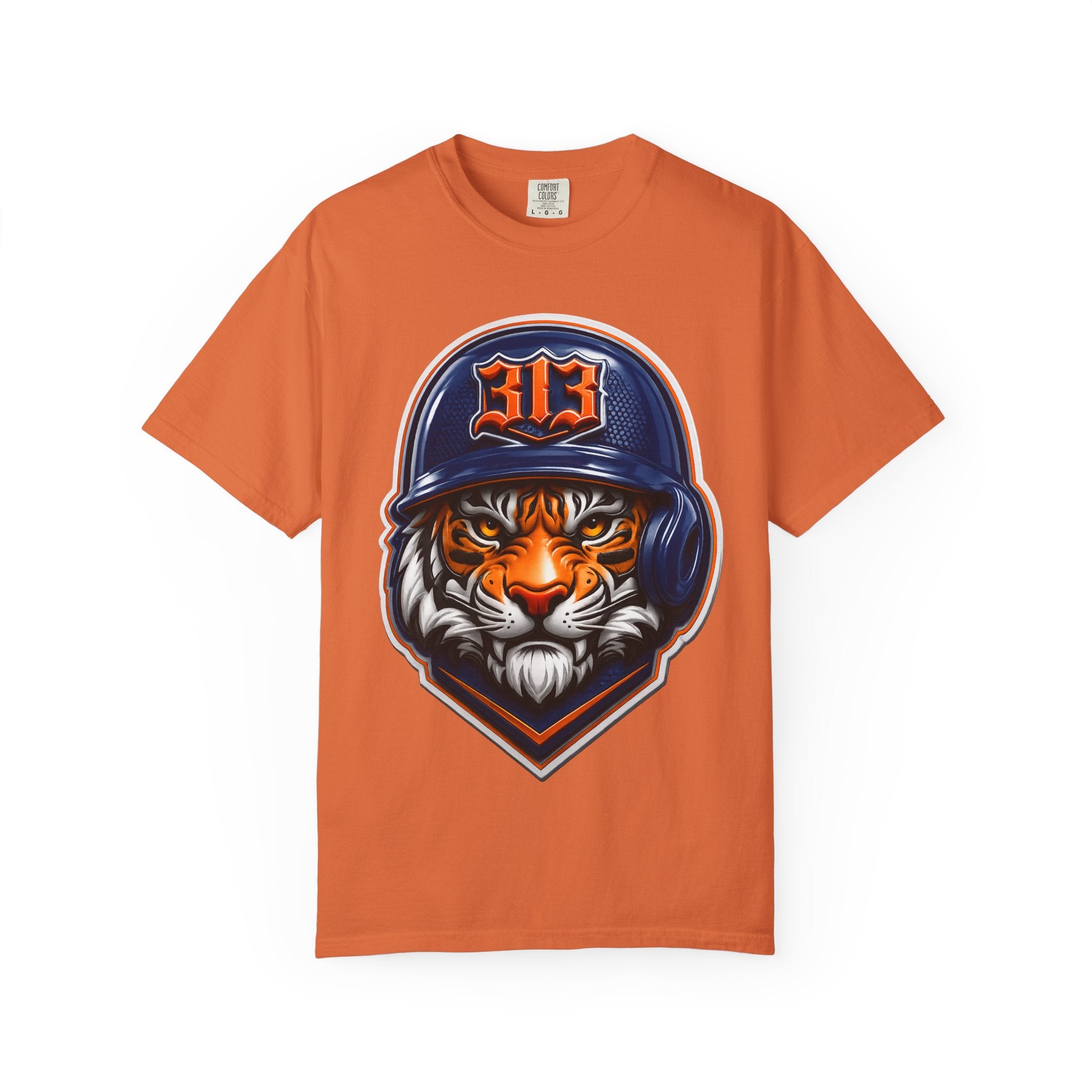 Baseball Helmet T-Shirt — 313 Tiger Sports Logo Tee