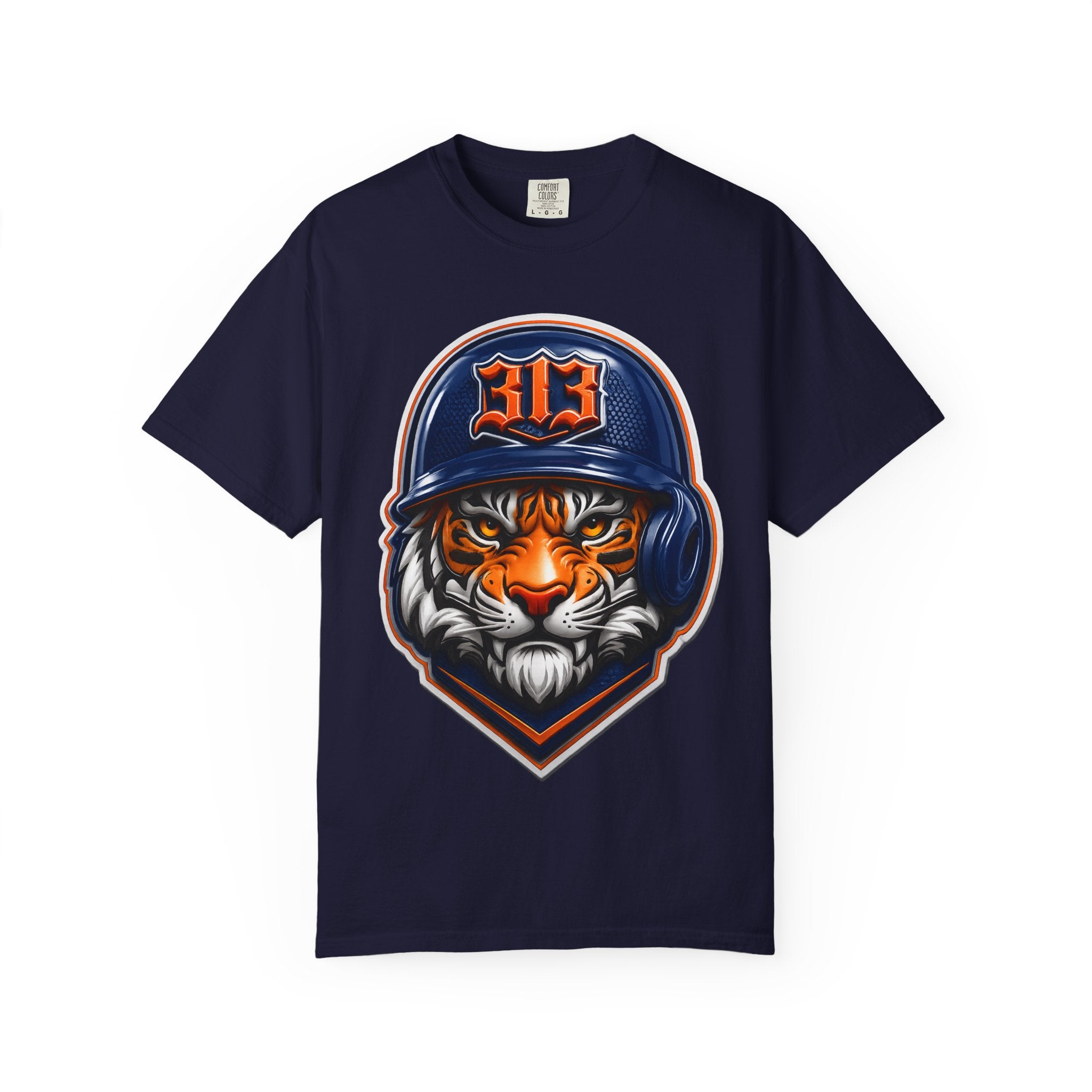 Baseball Helmet T-Shirt — 313 Tiger Sports Logo Tee