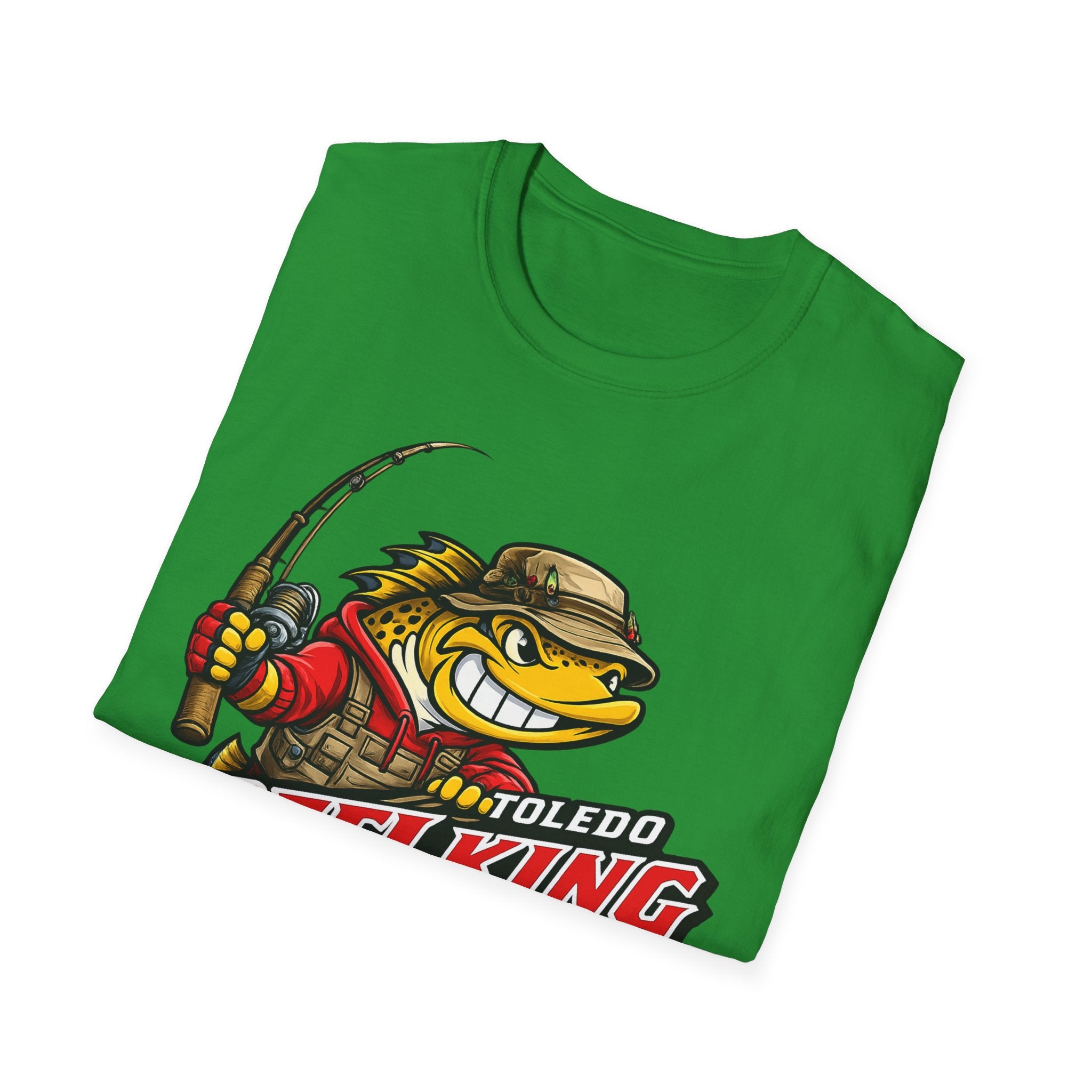 Toledo Reel King Fishing T-Shirt — Mascot Fisherman Tee