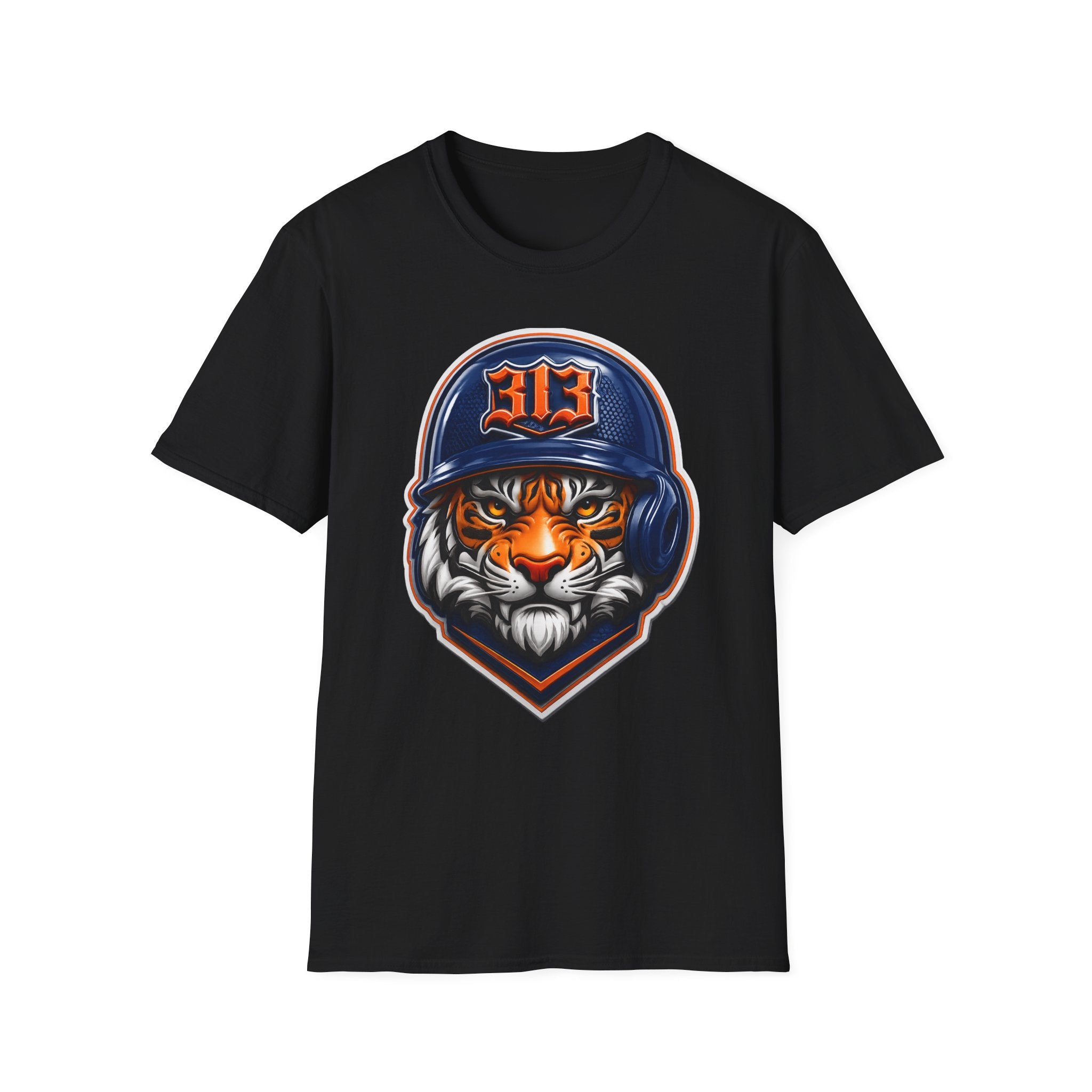 Tiger Mascot Tee —  Helmet Graphic Baseball T-Shirt