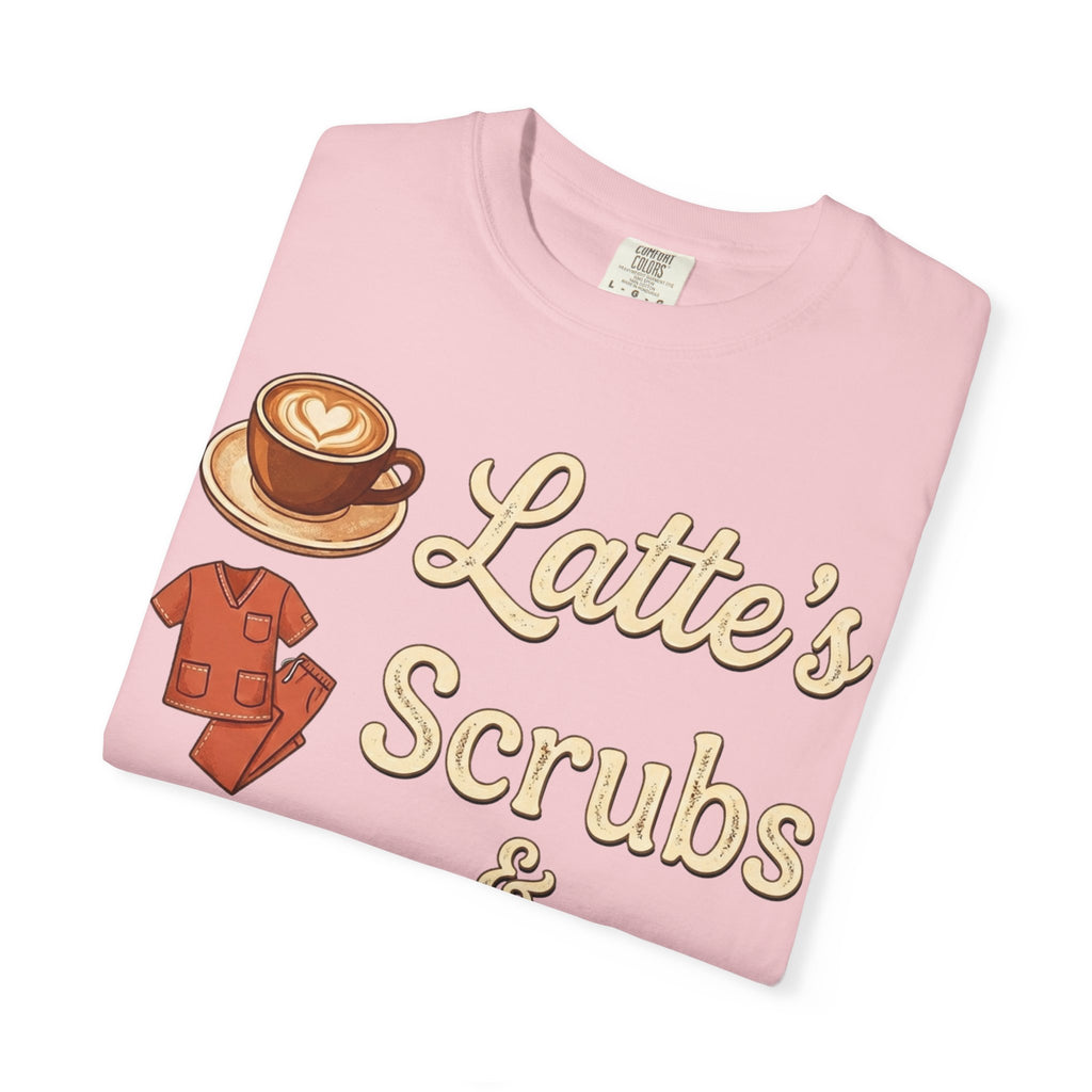 Latte’s Scrubs & Rubber Gloves T-shirt — Nurse/Caregiver Coffee Shirt