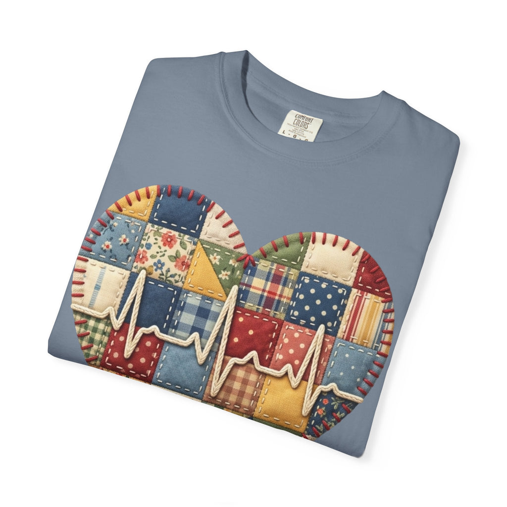 We Care Heart Patchwork T-Shirt — Nurse & Healthcare Appreciation Tee