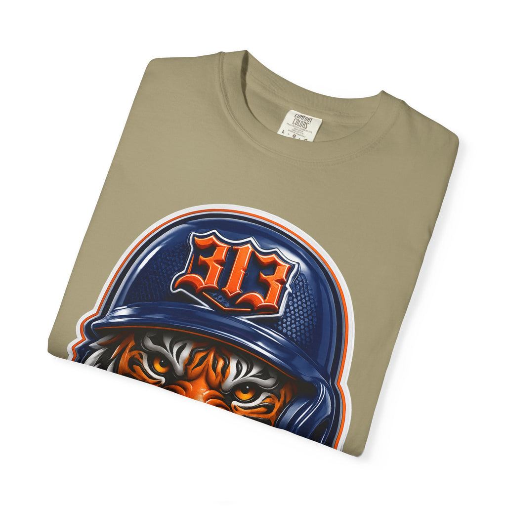 Baseball Helmet T-Shirt — 313 Tiger Sports Logo Tee
