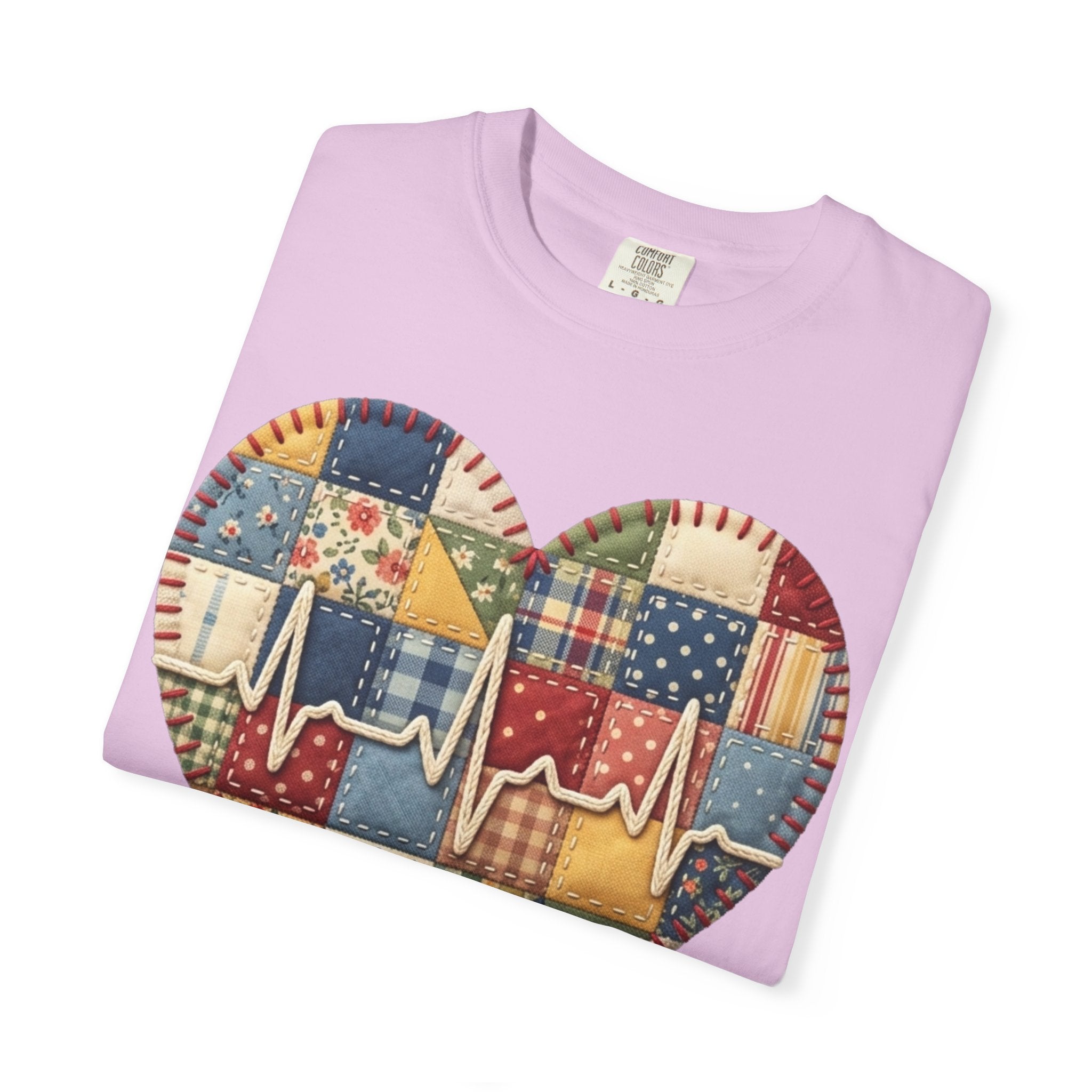 We Care Heart Patchwork T-Shirt — Nurse & Healthcare Appreciation Tee