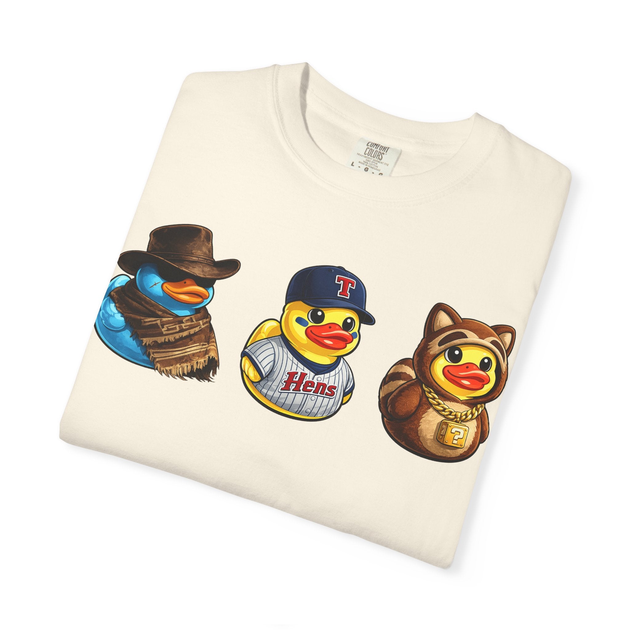 Rubber Duck Dashboard Trio Graphic T-Shirt — Cute Character Tee (Duck Dashboard)
