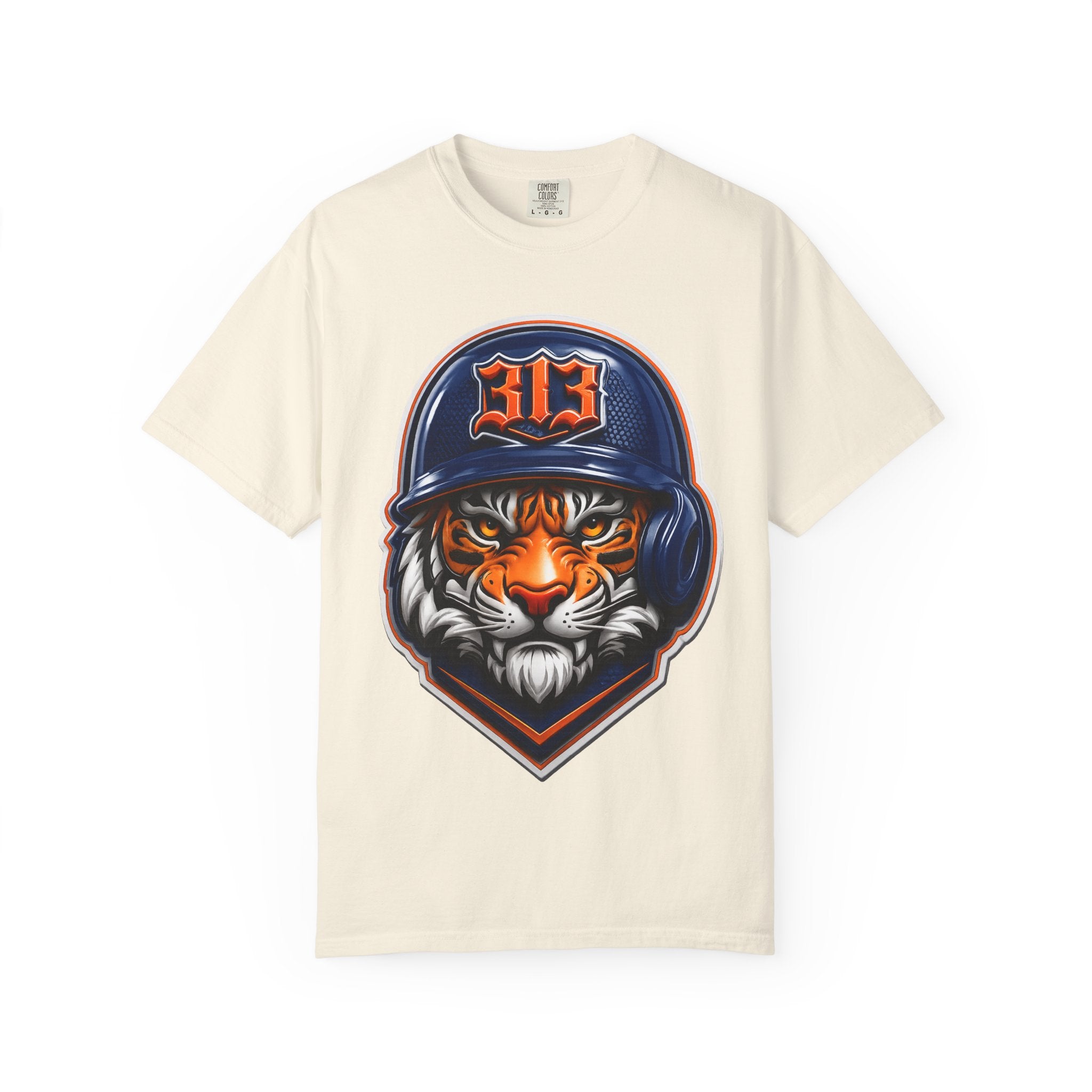 Baseball Helmet T-Shirt — 313 Tiger Sports Logo Tee