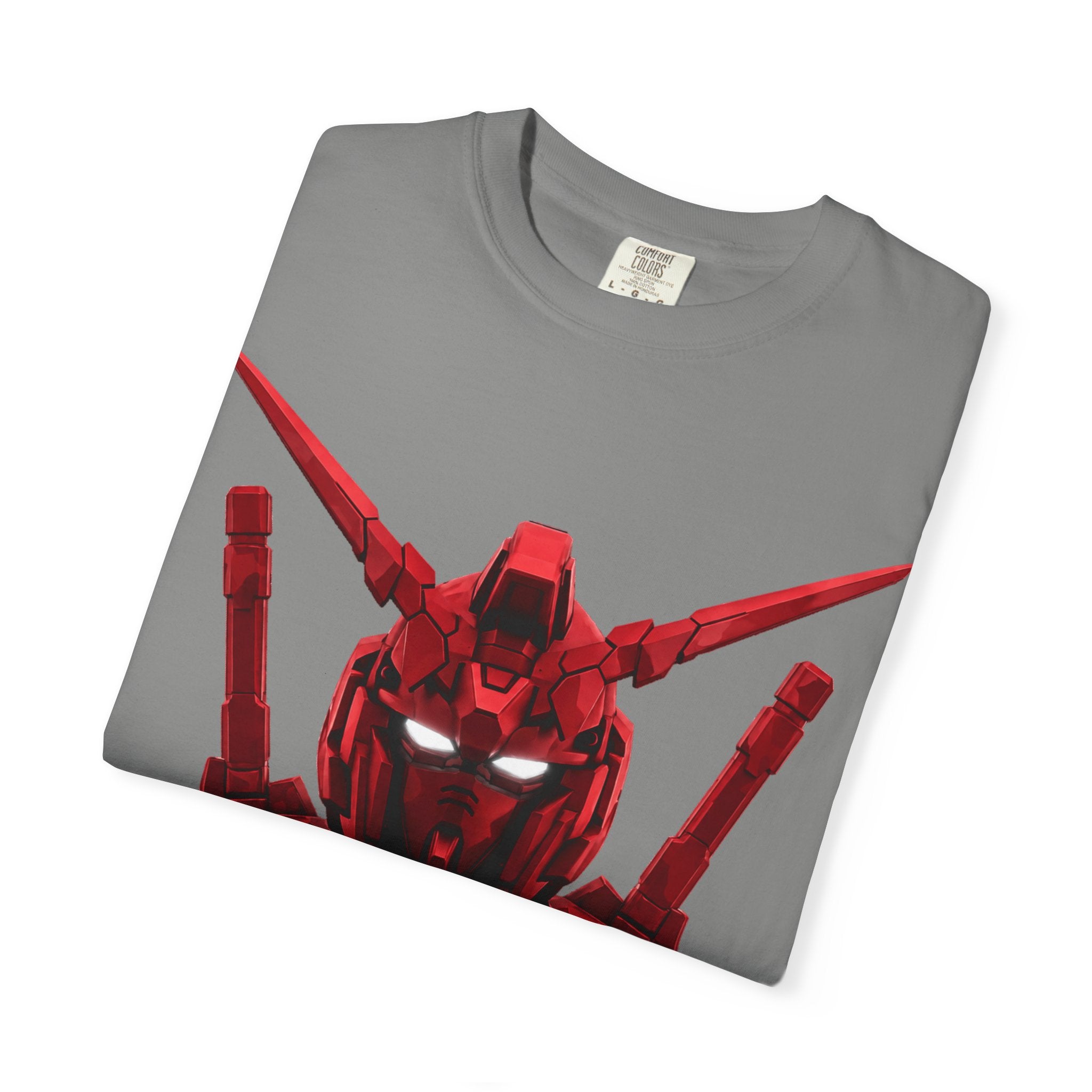 Red Mech Helmet T-Shirt — Anime Mecha Graphic Tee