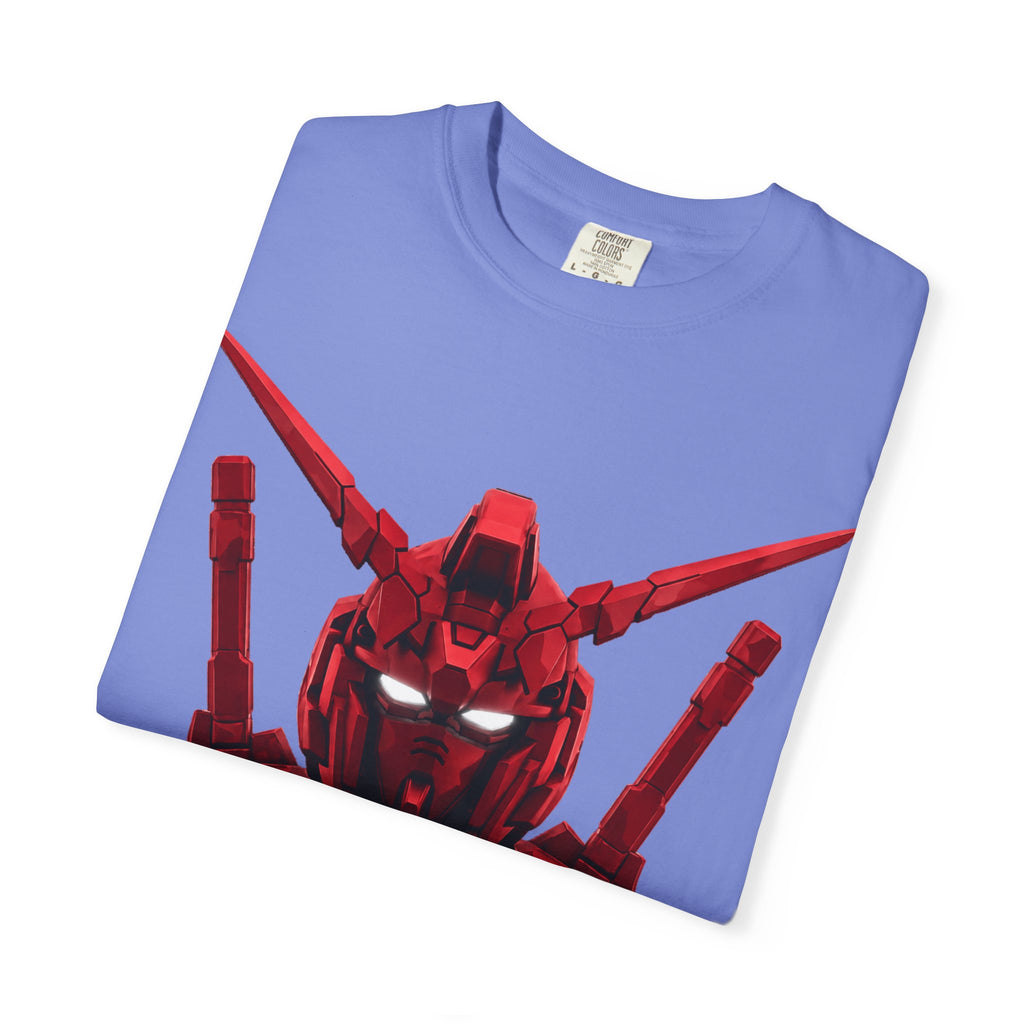 Red Mech Helmet T-Shirt — Anime Mecha Graphic Tee