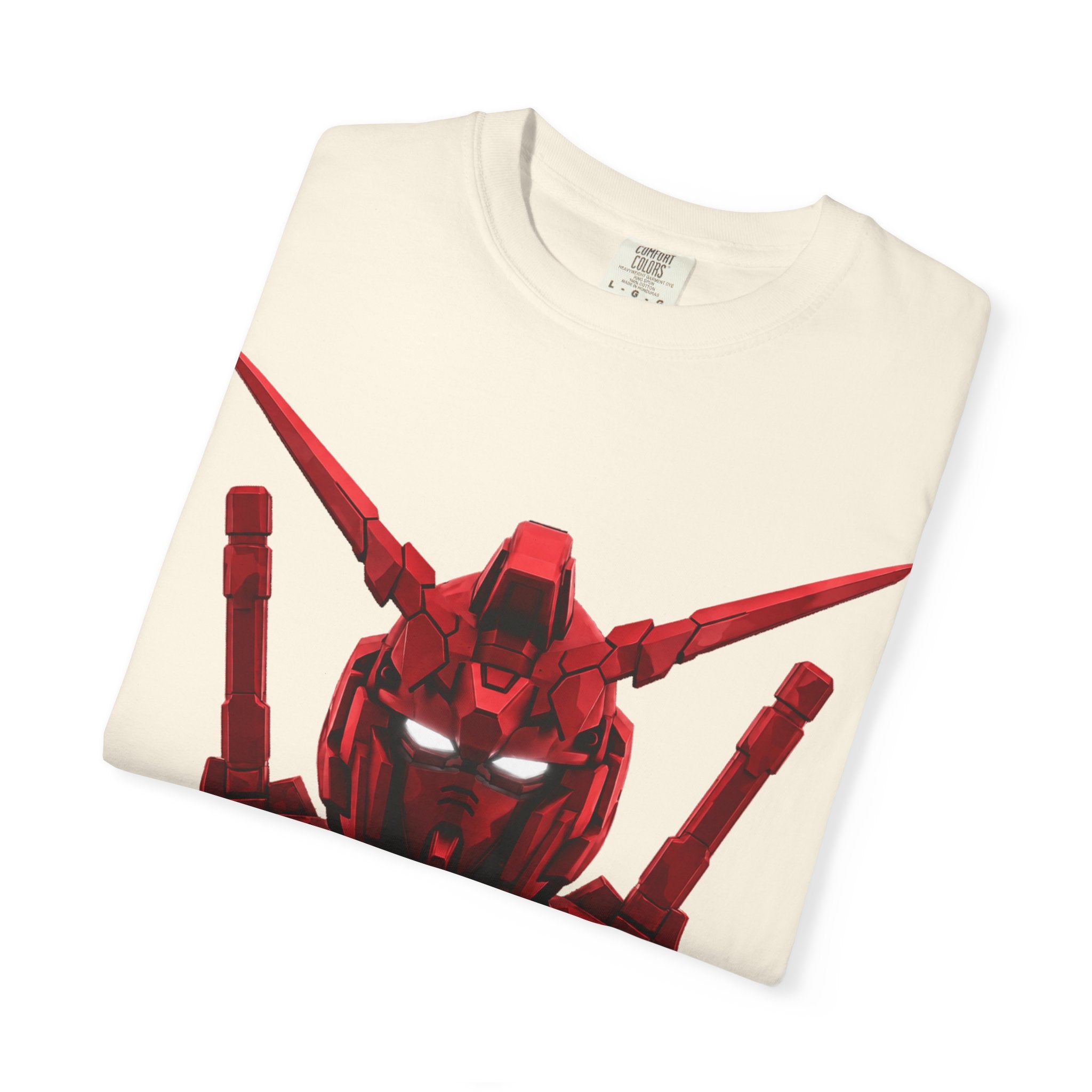 Red Mech Helmet T-Shirt — Anime Mecha Graphic Tee