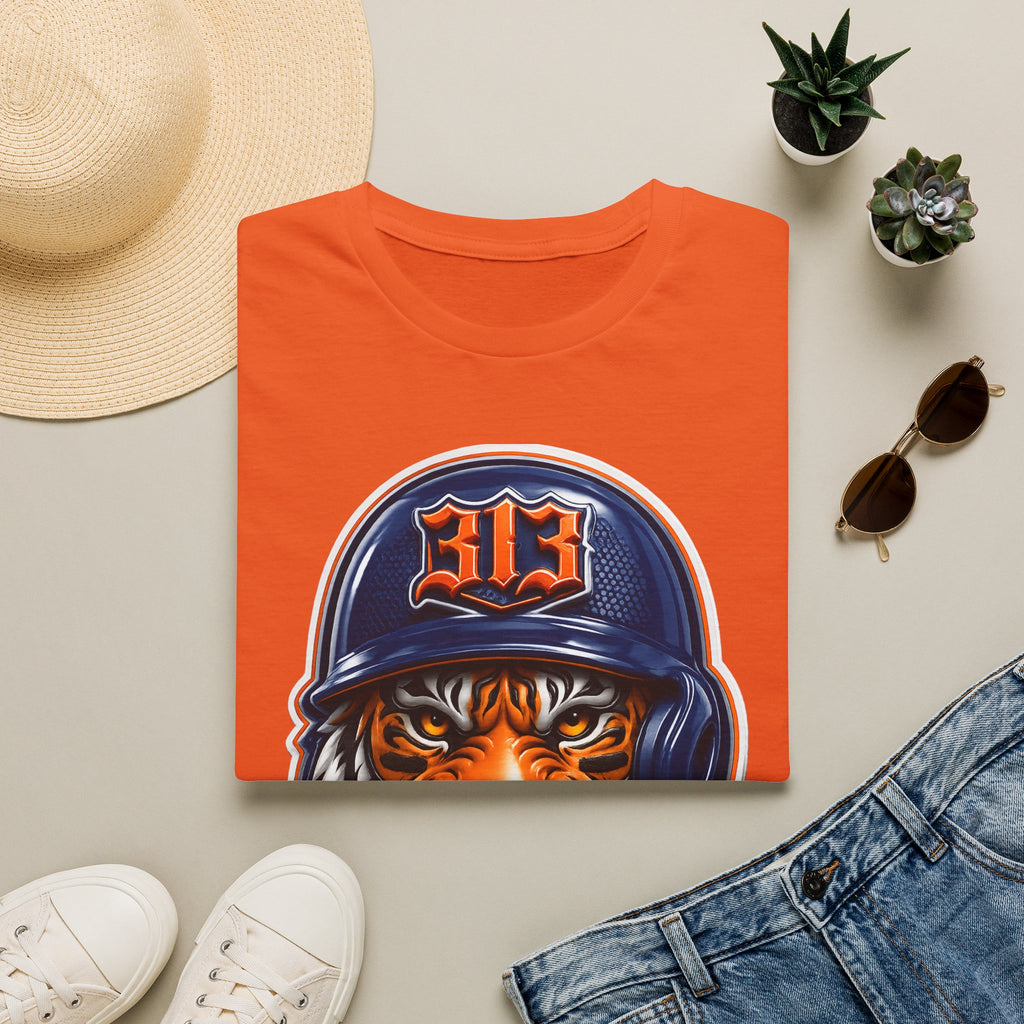Tiger Mascot Tee —  Helmet Graphic Baseball T-Shirt