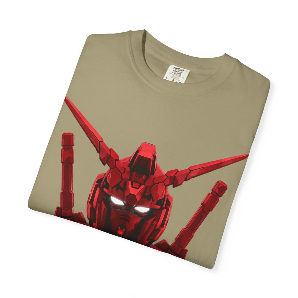 Red Mech Helmet T-Shirt — Anime Mecha Graphic Tee
