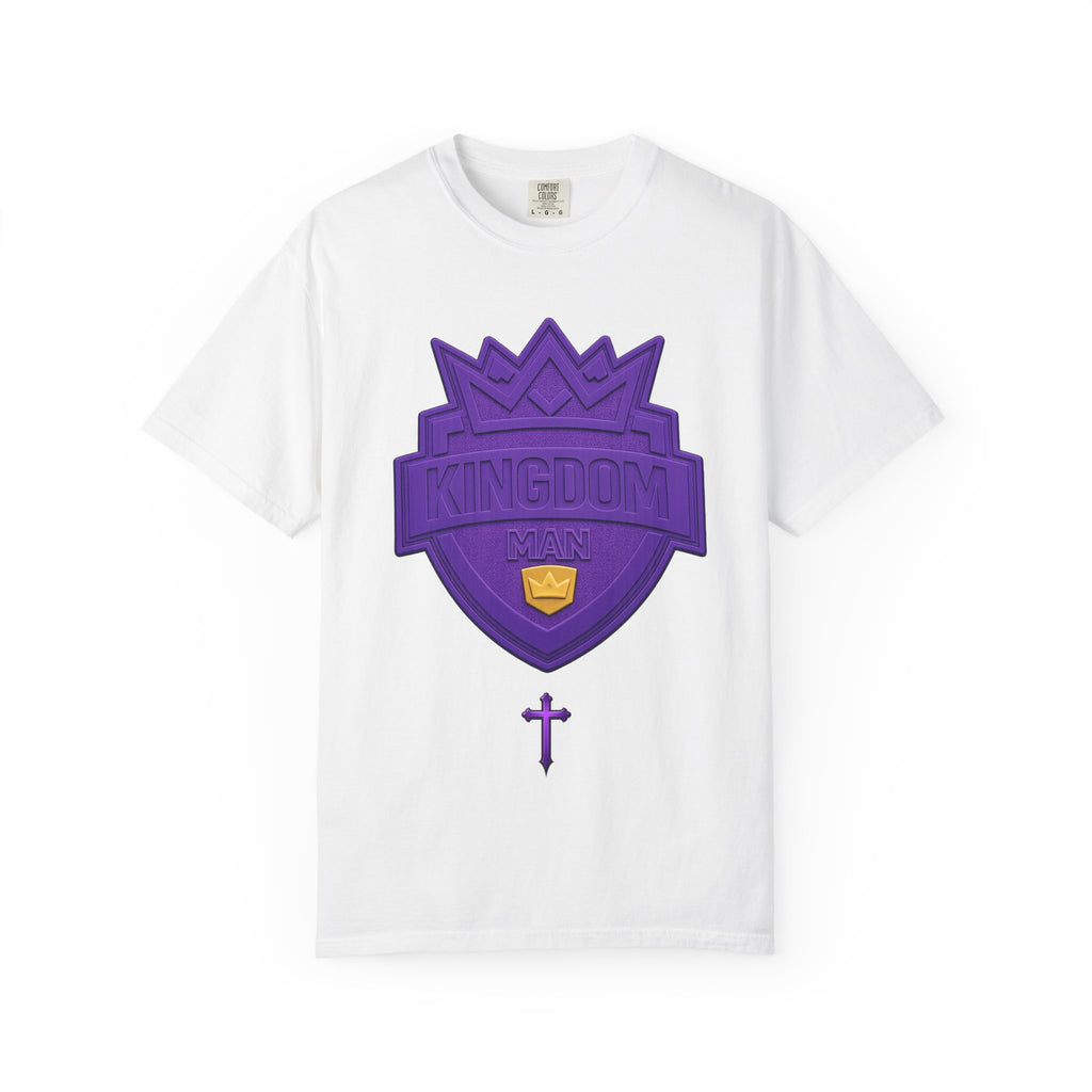 Kingdom Shield T-Shirt — Purple Crest Cross Graphic Tee