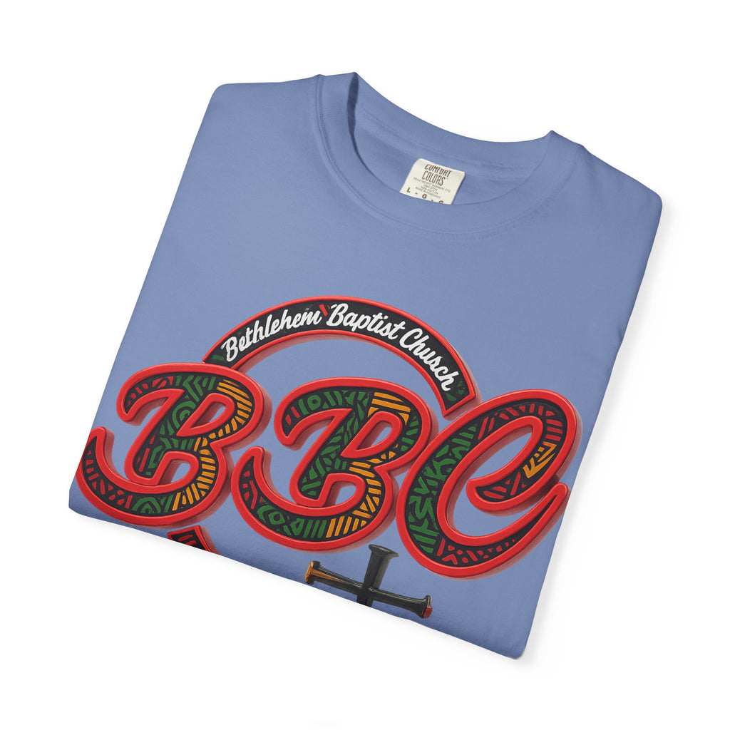 BBC Church T-Shirt – African Art Inspired Gospel Tee with Cross