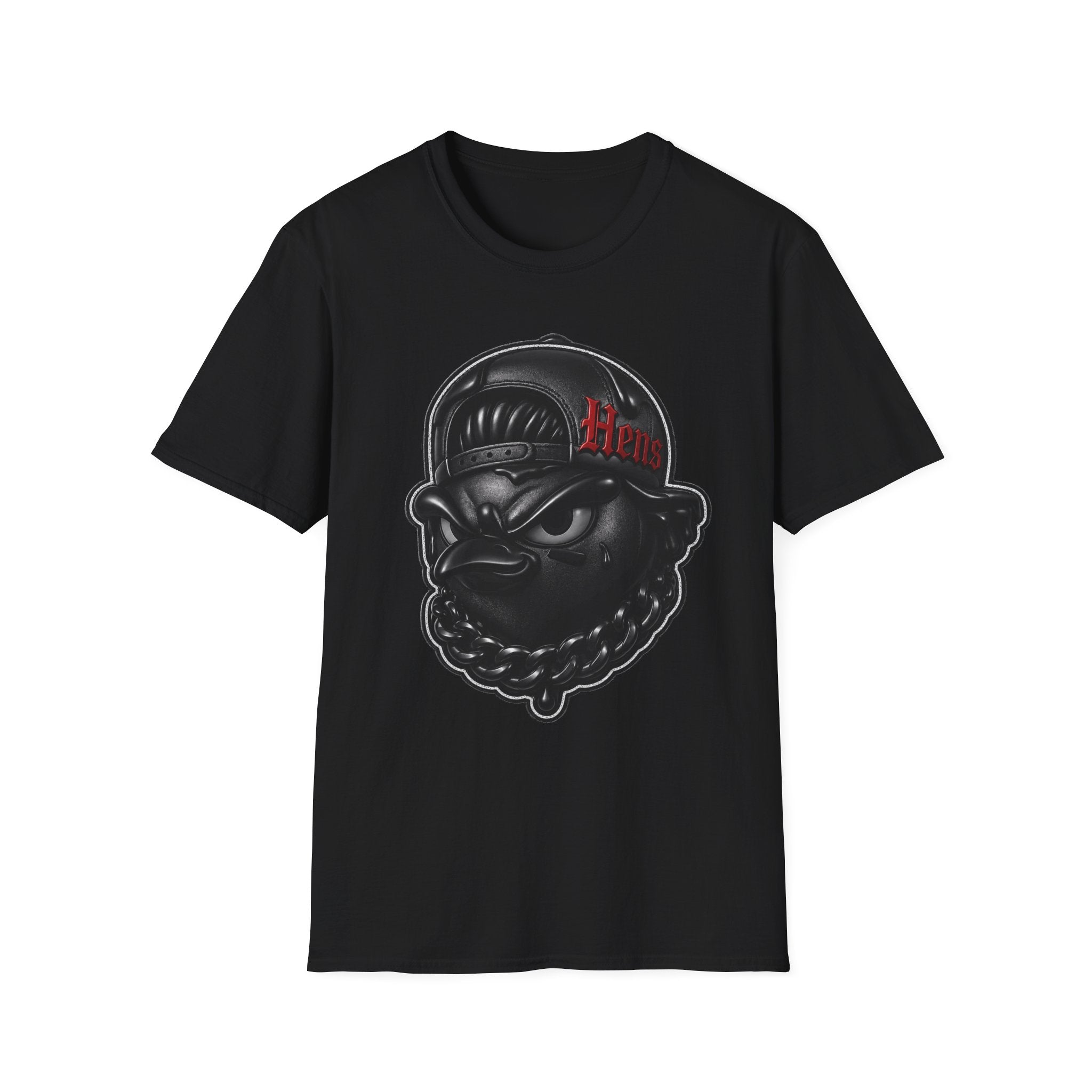 Black Out Hens T-Shirt — Edgy Streetwear Tee with "Hens" Cap Graphic
