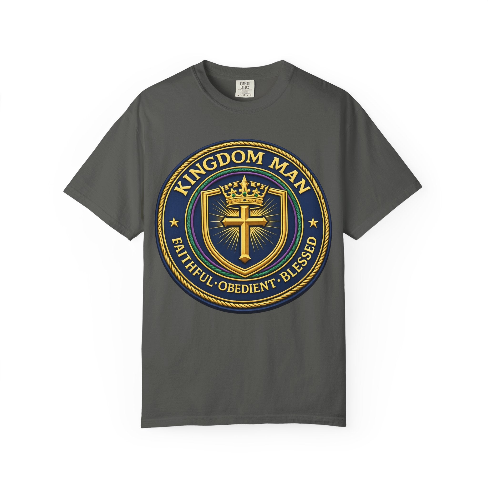 Kingdom Man T-Shirt — Faithful • Obedient • Blessed Christian Tee