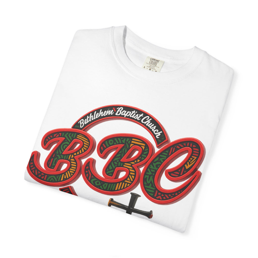BBC Church T-Shirt – African Art Inspired Gospel Tee with Cross