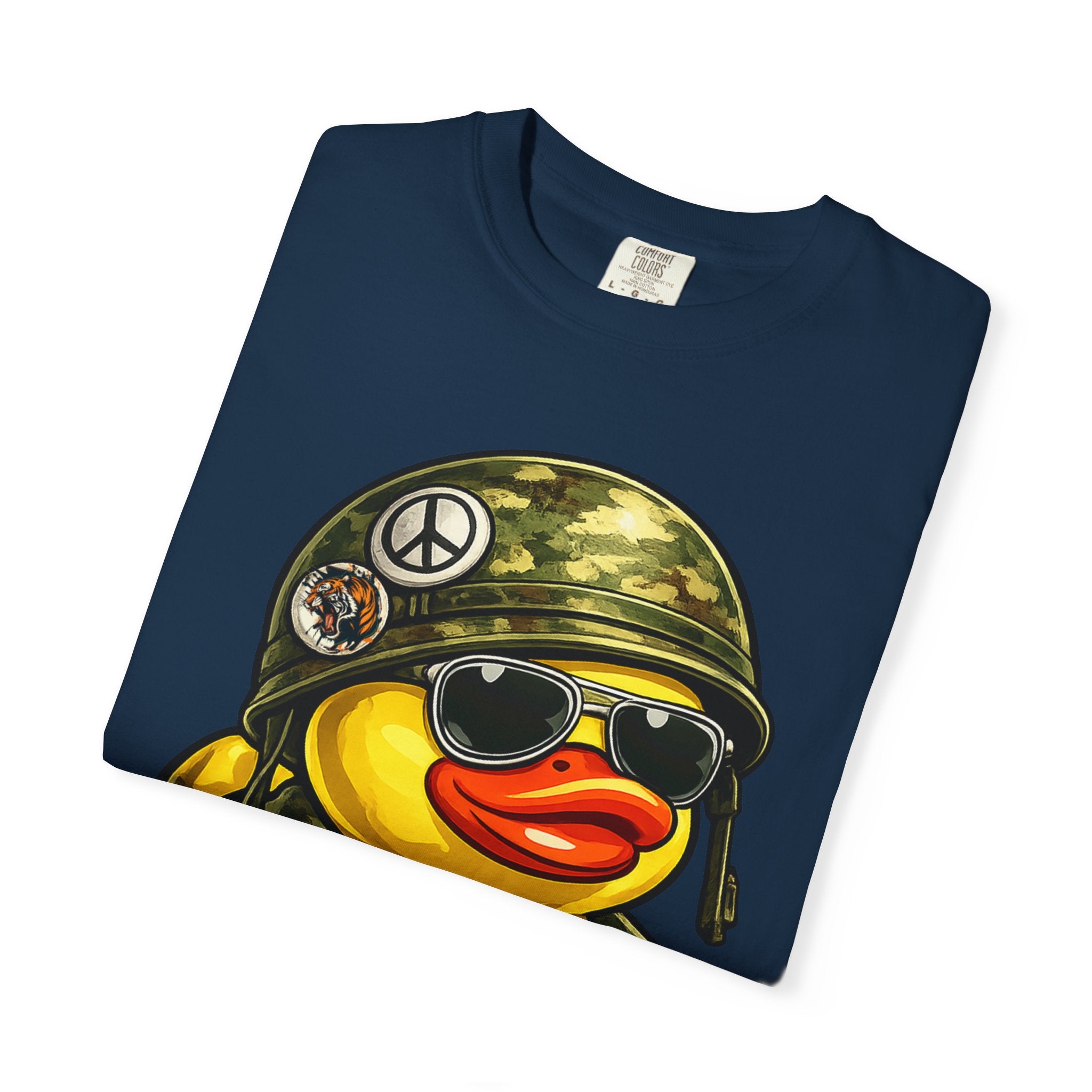 Military Rubber Duck T-Shirt — Cute Camouflage Soldier Duck Graphic Tee